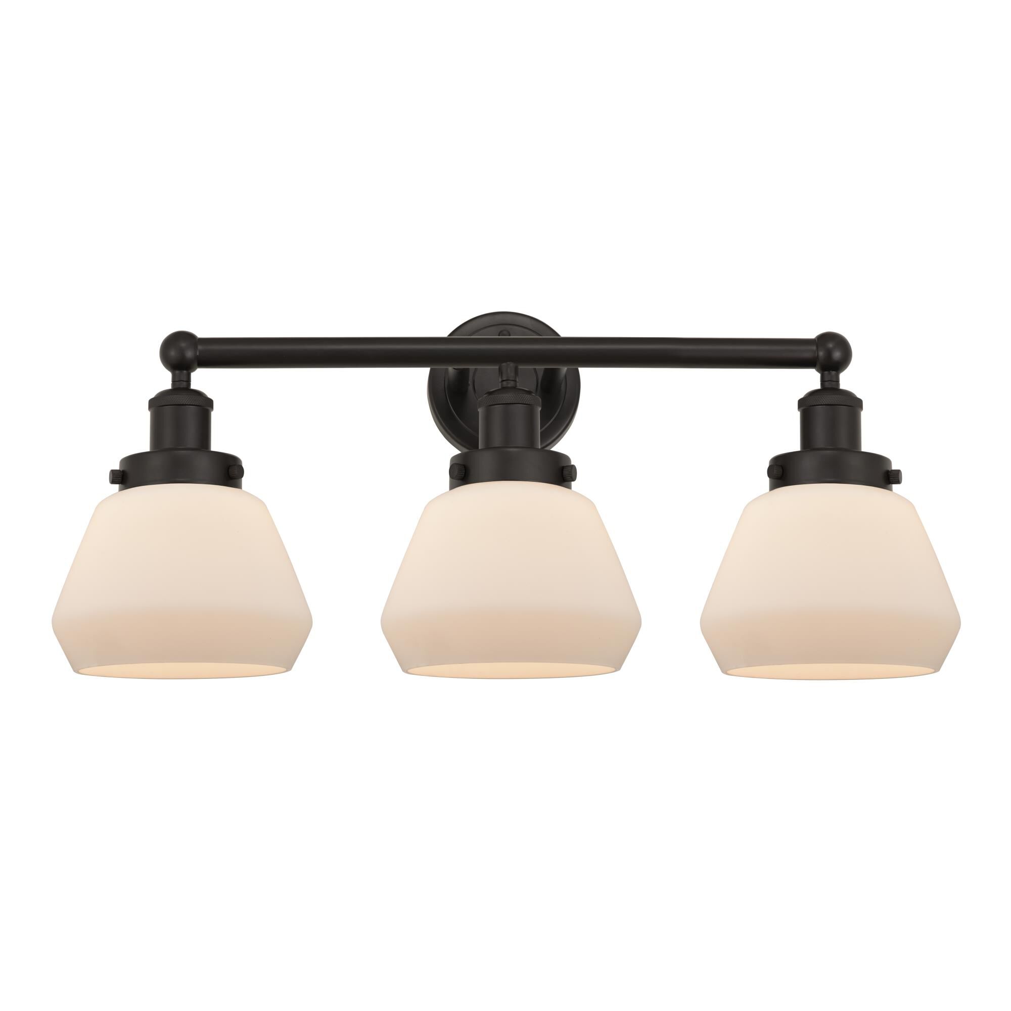 Shown in Oil Rubbed Bronze, Matte White finish and Matte White glass and Matte White Glass shade