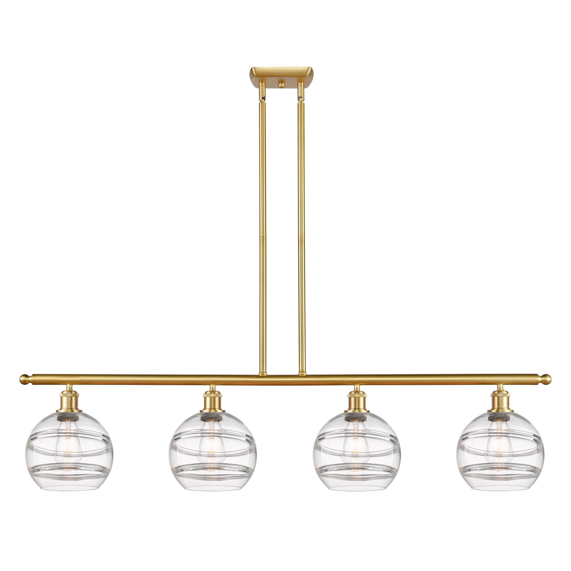 Shown in Satin Gold finish and Clear glass