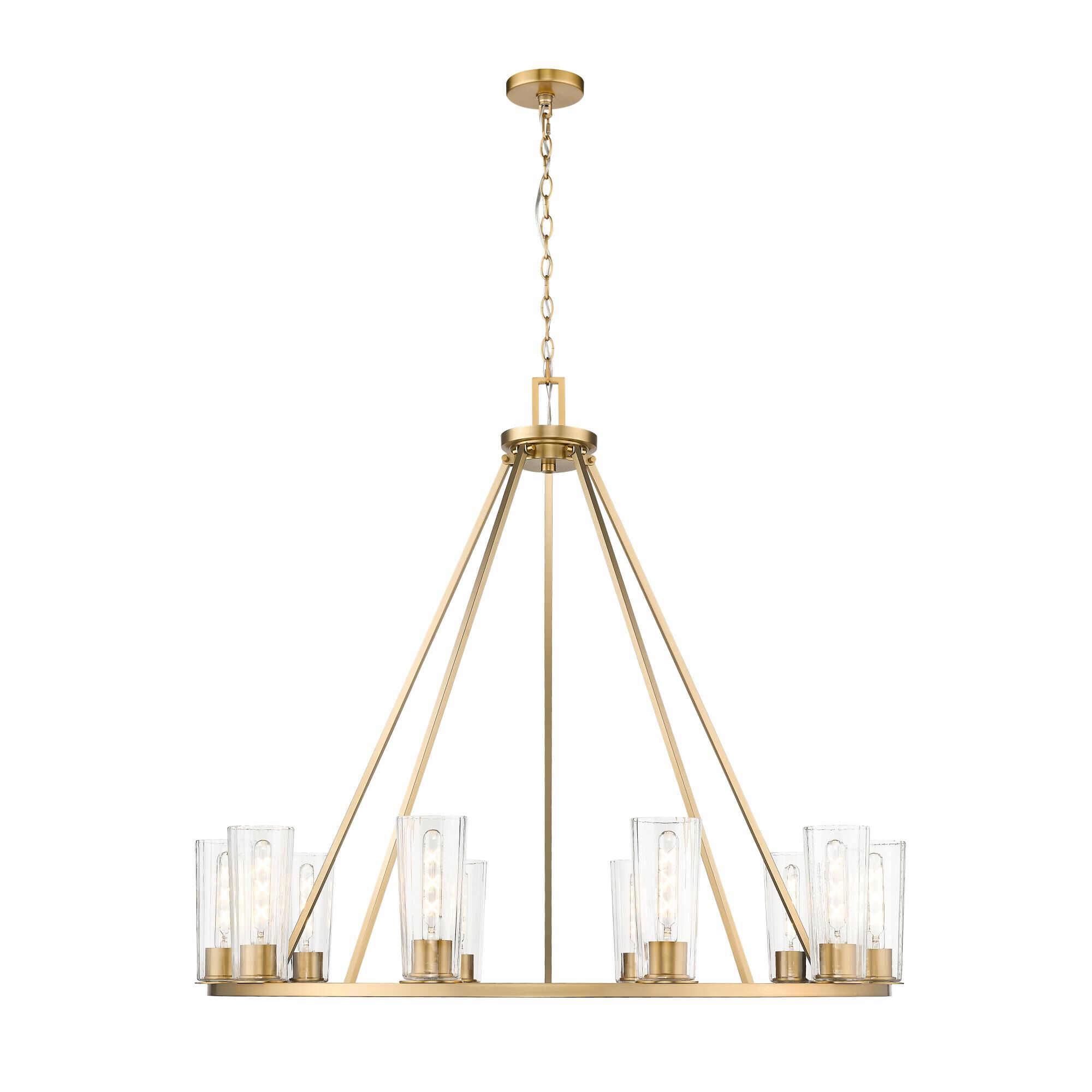 Shown in Modern Gold finish and Clear glass and Clear shade