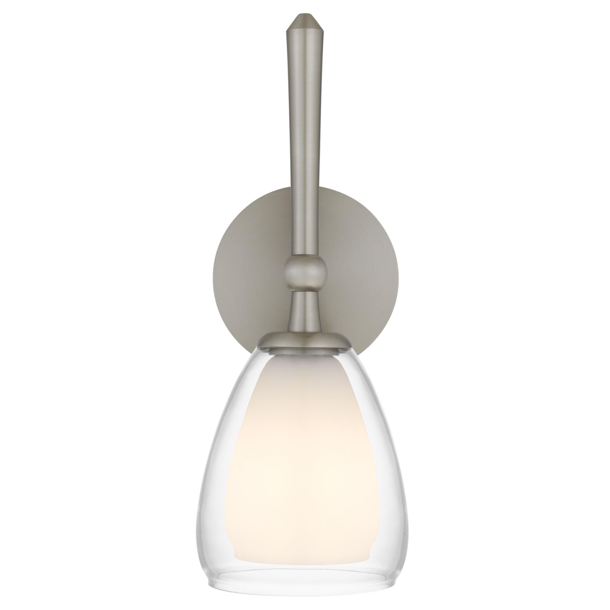 Shown in Brushed Nickel finish and Clear Glass, Opal Etched Glass shade