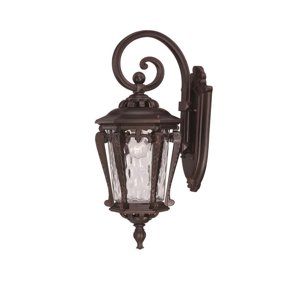 Shown in Architectural Bronze finish and Clear glass and Clear Water Glass shade