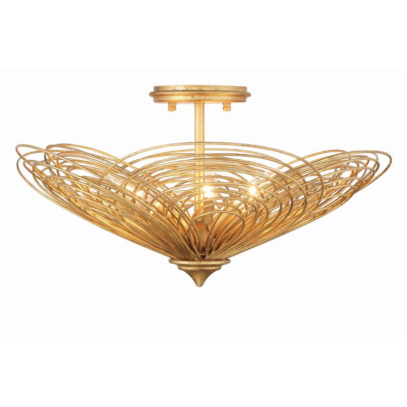 Doral 19 Inch 3 Light Semi Flush Mount by Crystorama