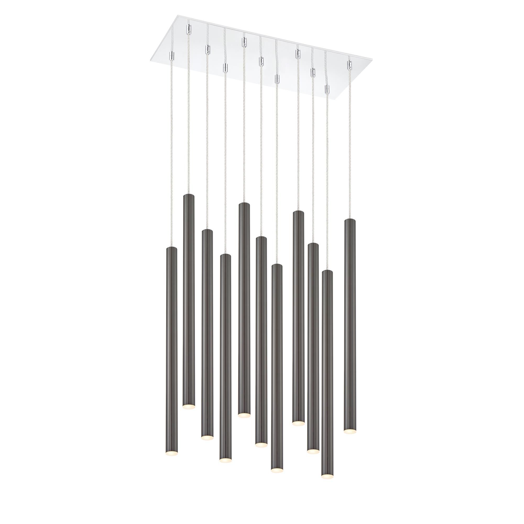 Shown in Chrome finish and Steel glass and Steel shade