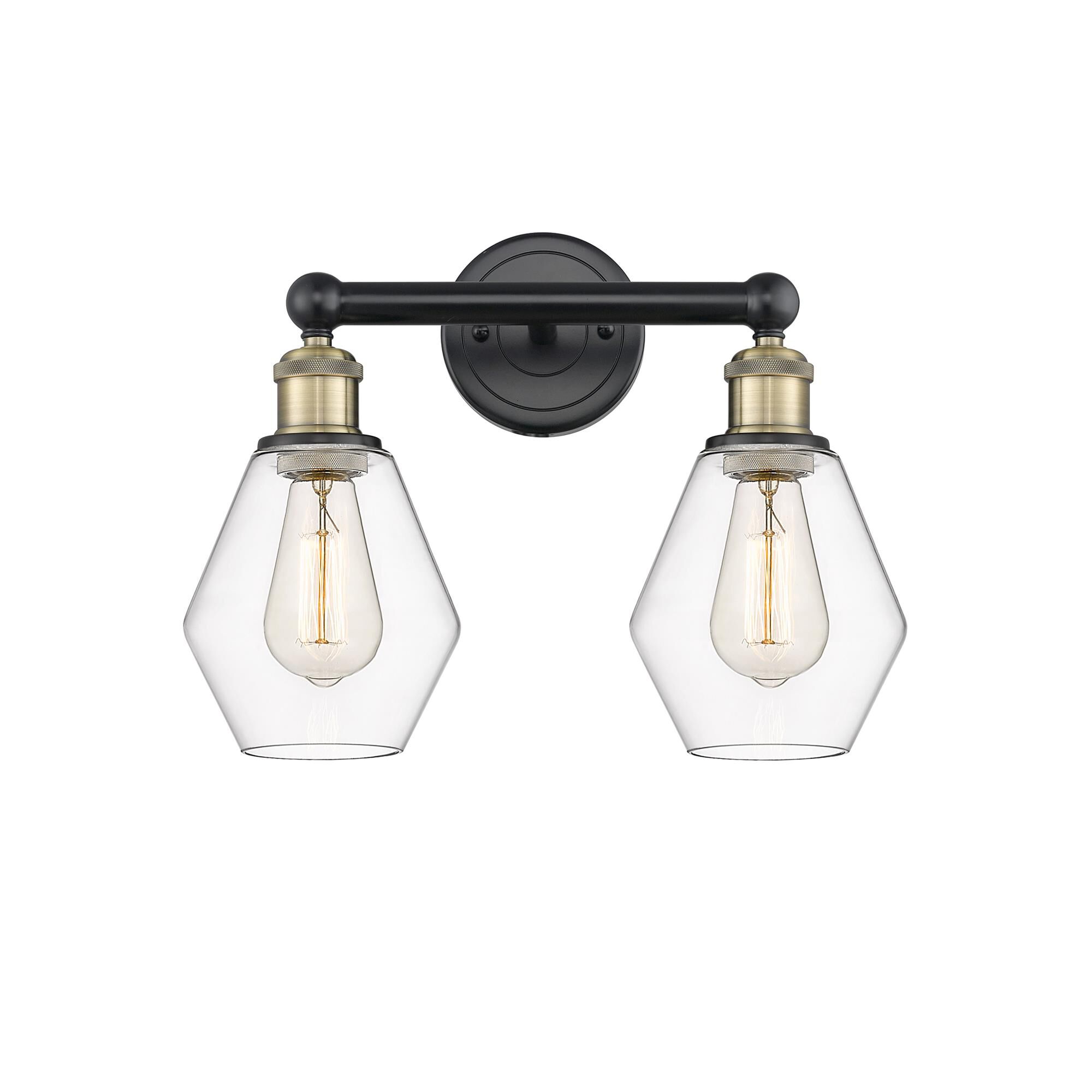 Shown in Black Antique Brass finish and Clear glass