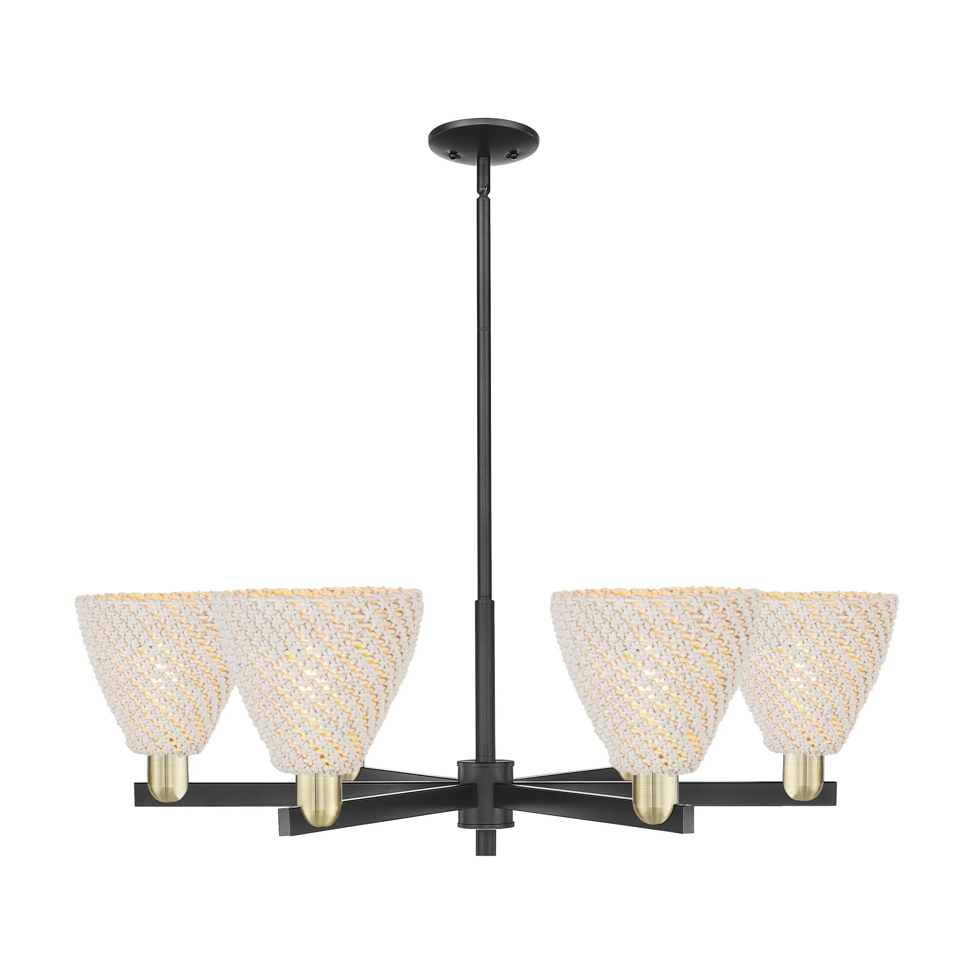 Shown in Black Antique Brass finish and Natural shade