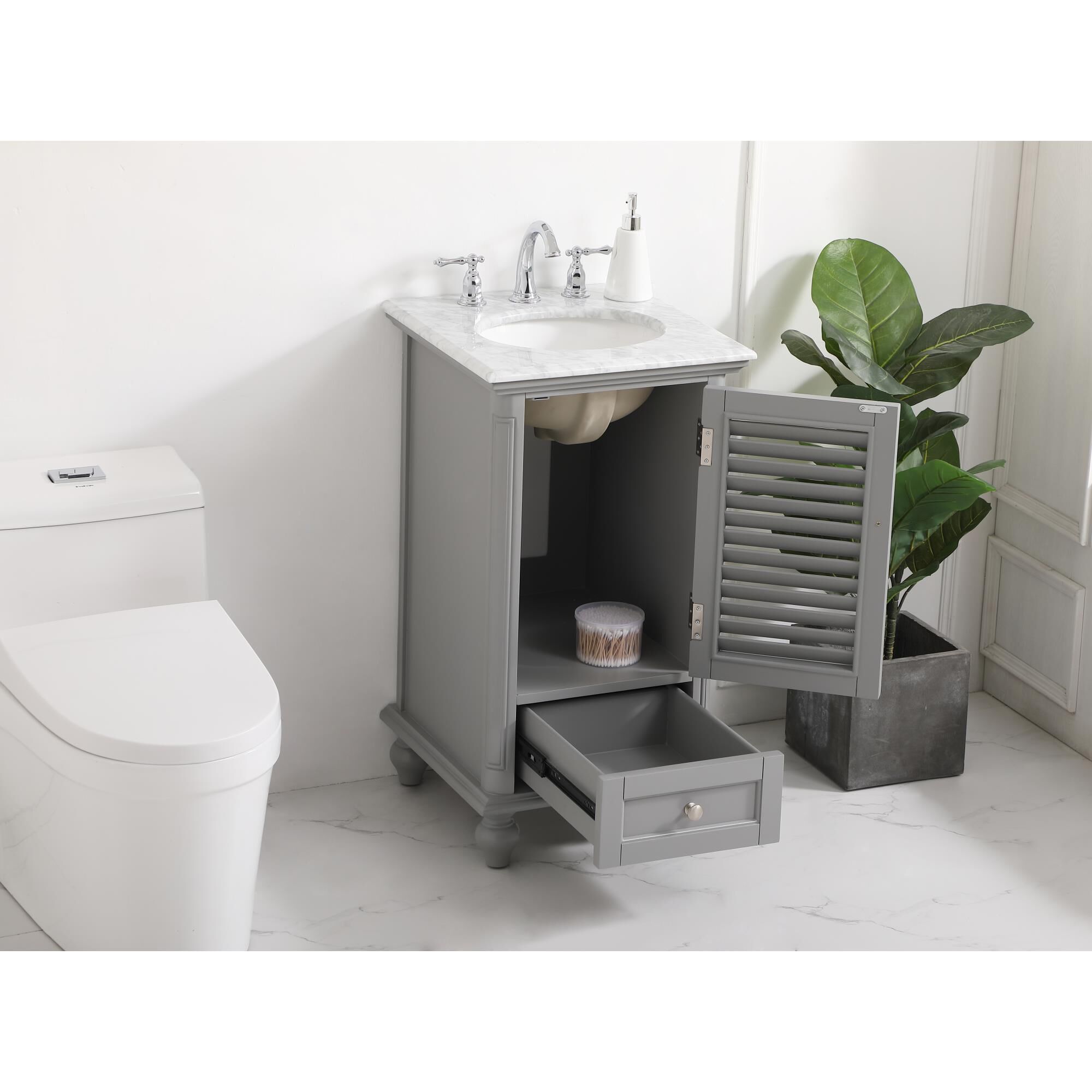 Shown in Grey finish