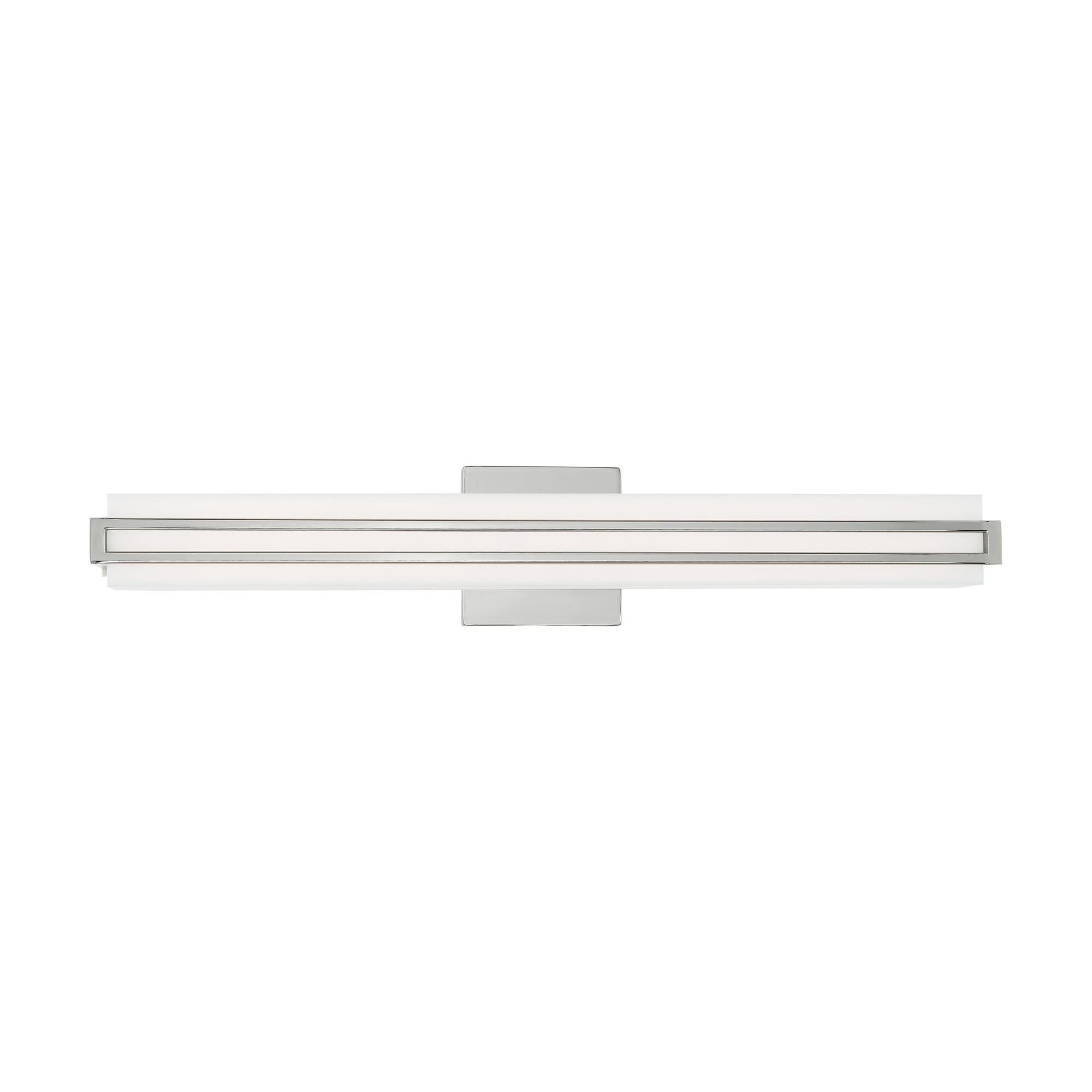 Shown in Polished Chrome finish and Satin White Acrylic shade