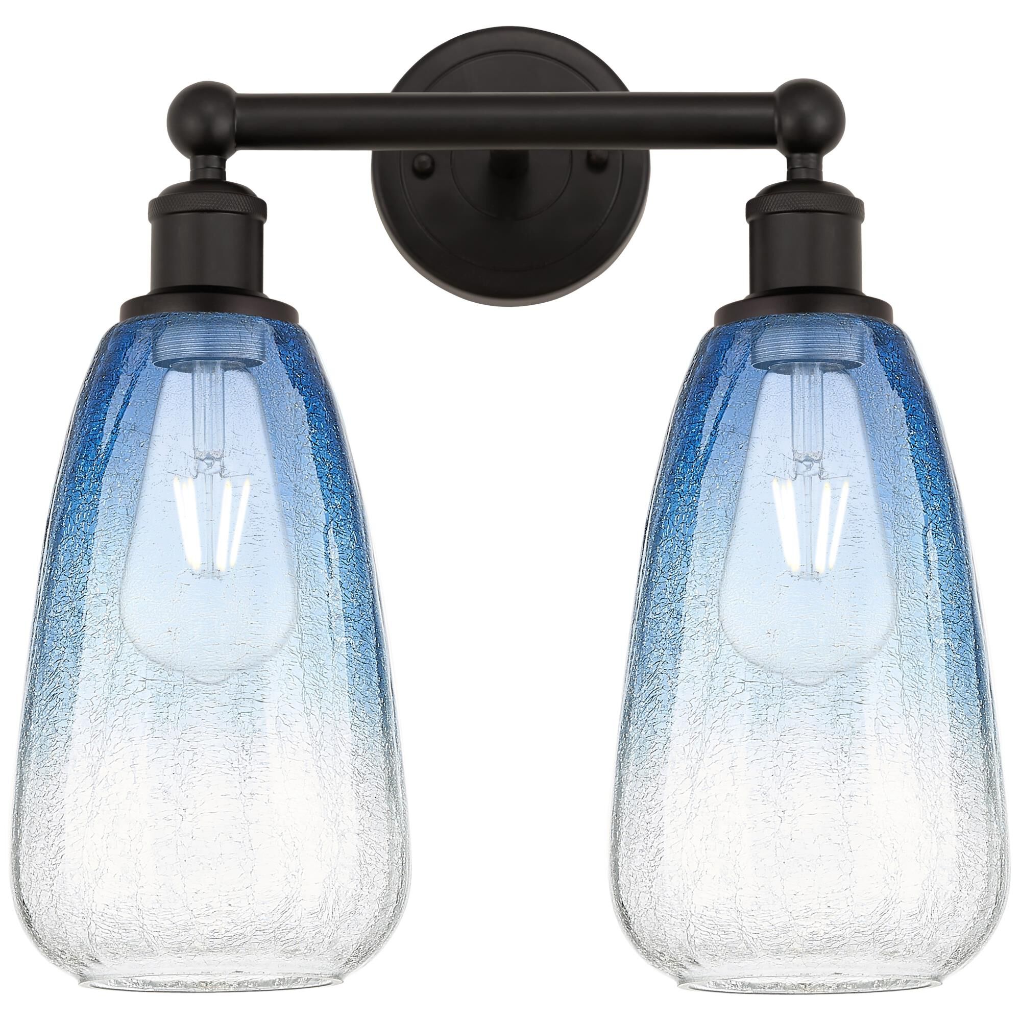 Shown in Oil Rubbed Bronze finish and Sapphire Blue glass