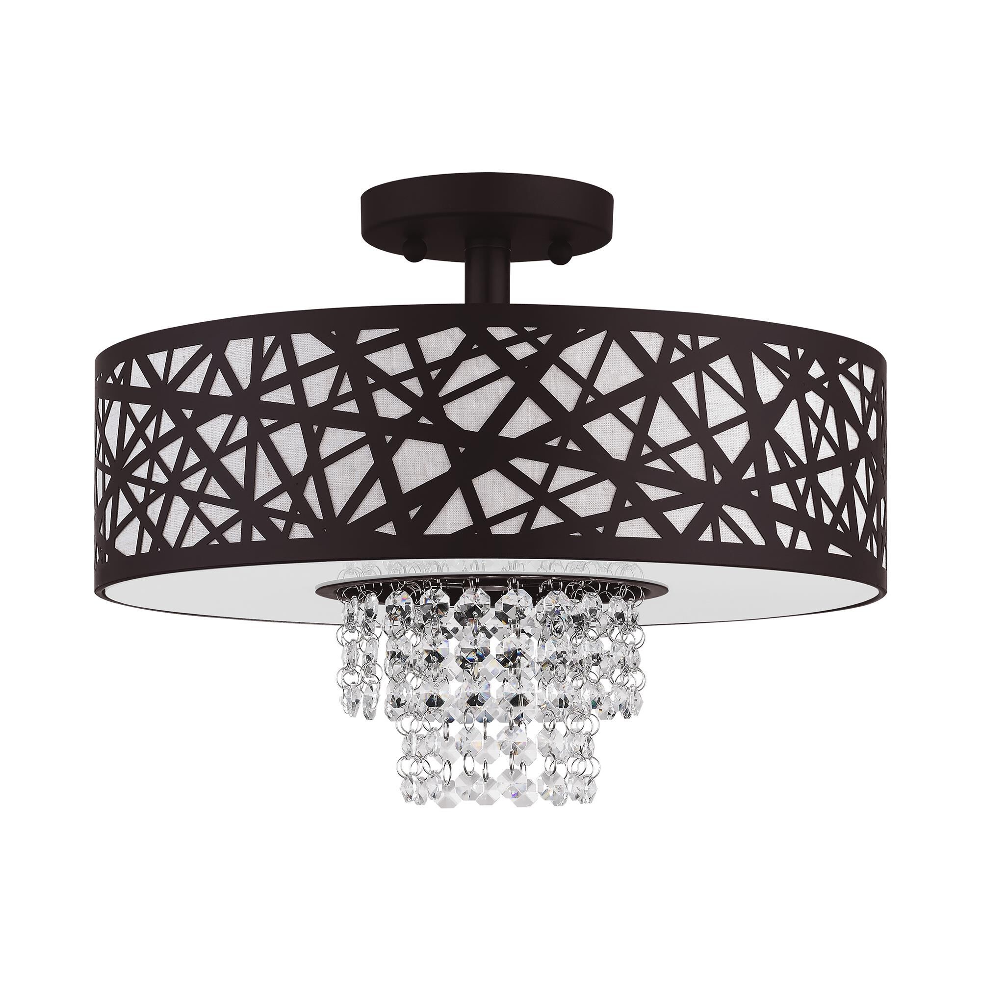 Allendale 14 Inch 3 Light Semi Flush Mount by Livex Lighting