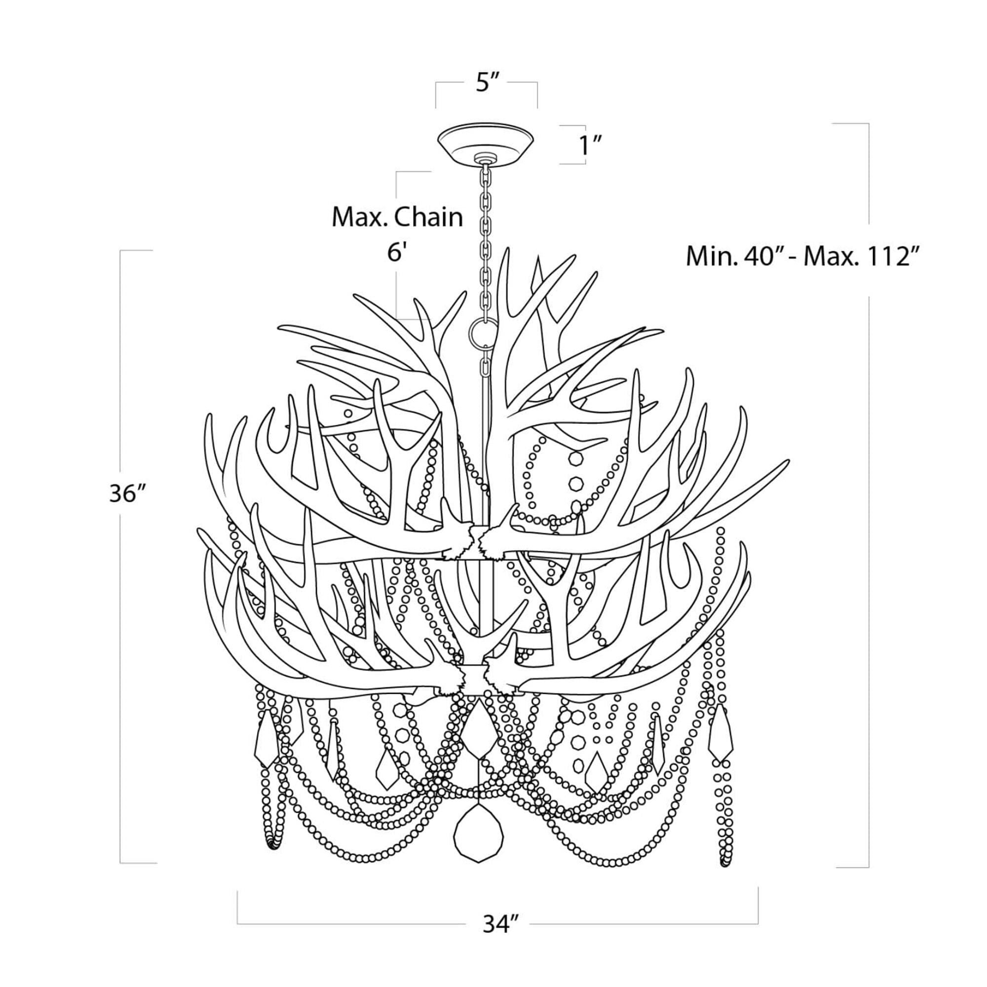 Cheyanne Antler 33 Inch Chandelier by Regina Andrew