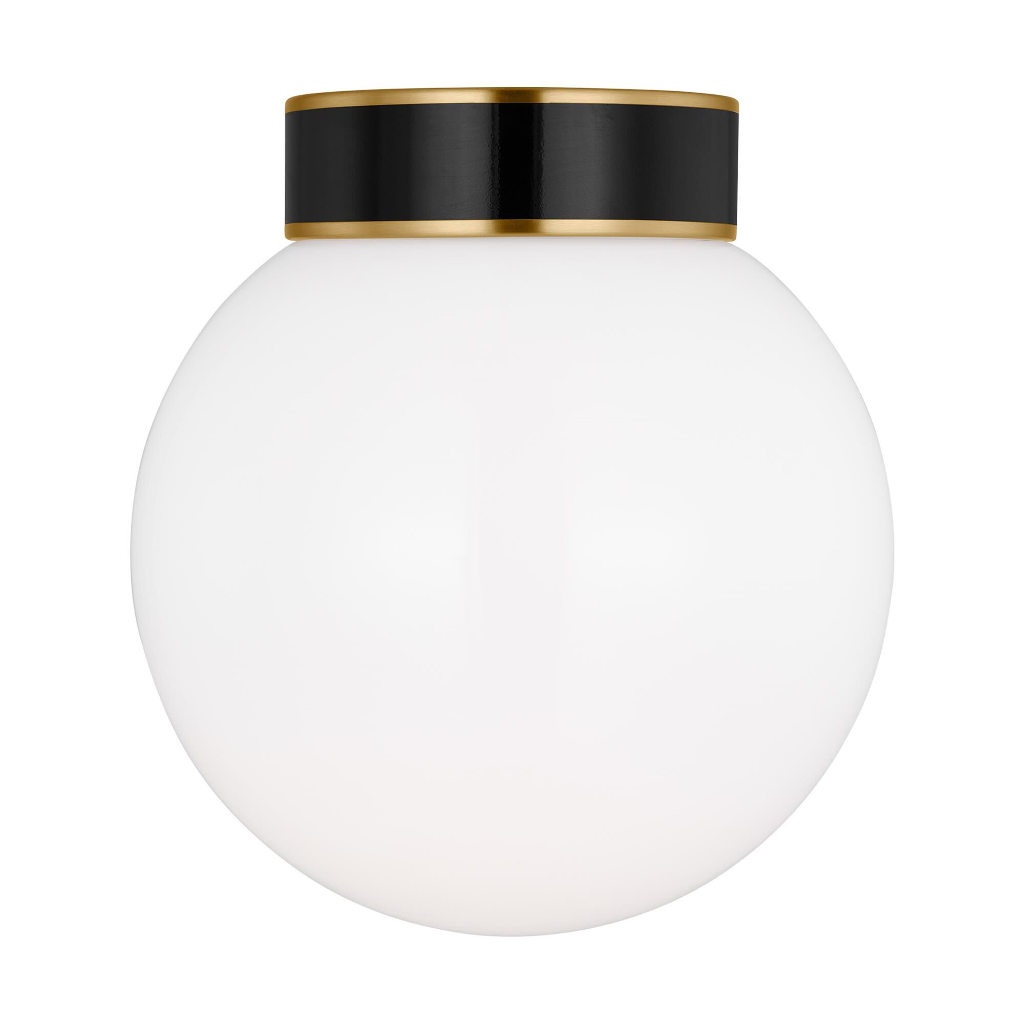 Shown in Burnished Brass finish and Milk Glass shade