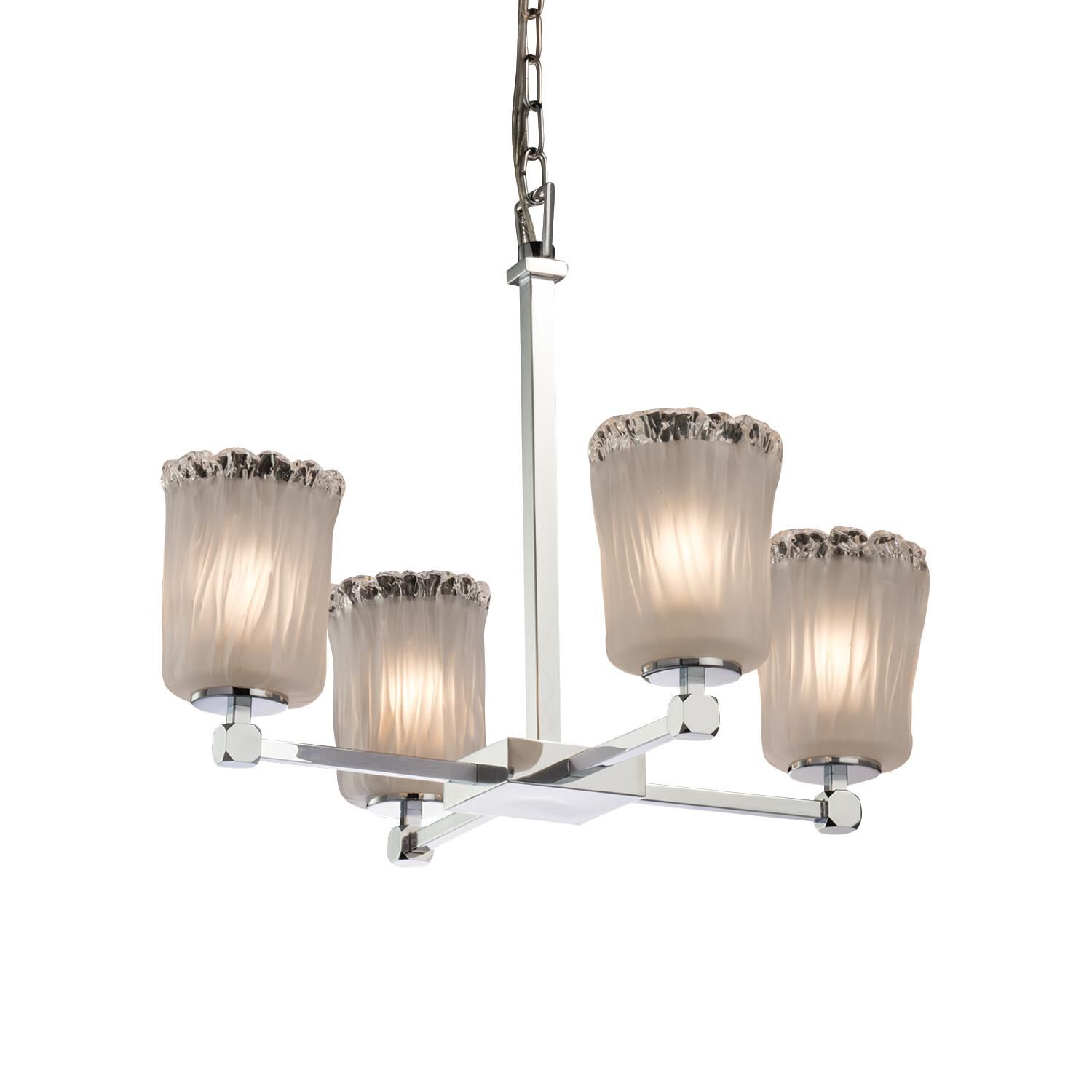 Veneto Luce 21 Inch 4 Light Mini Chandelier by Justice Design Group