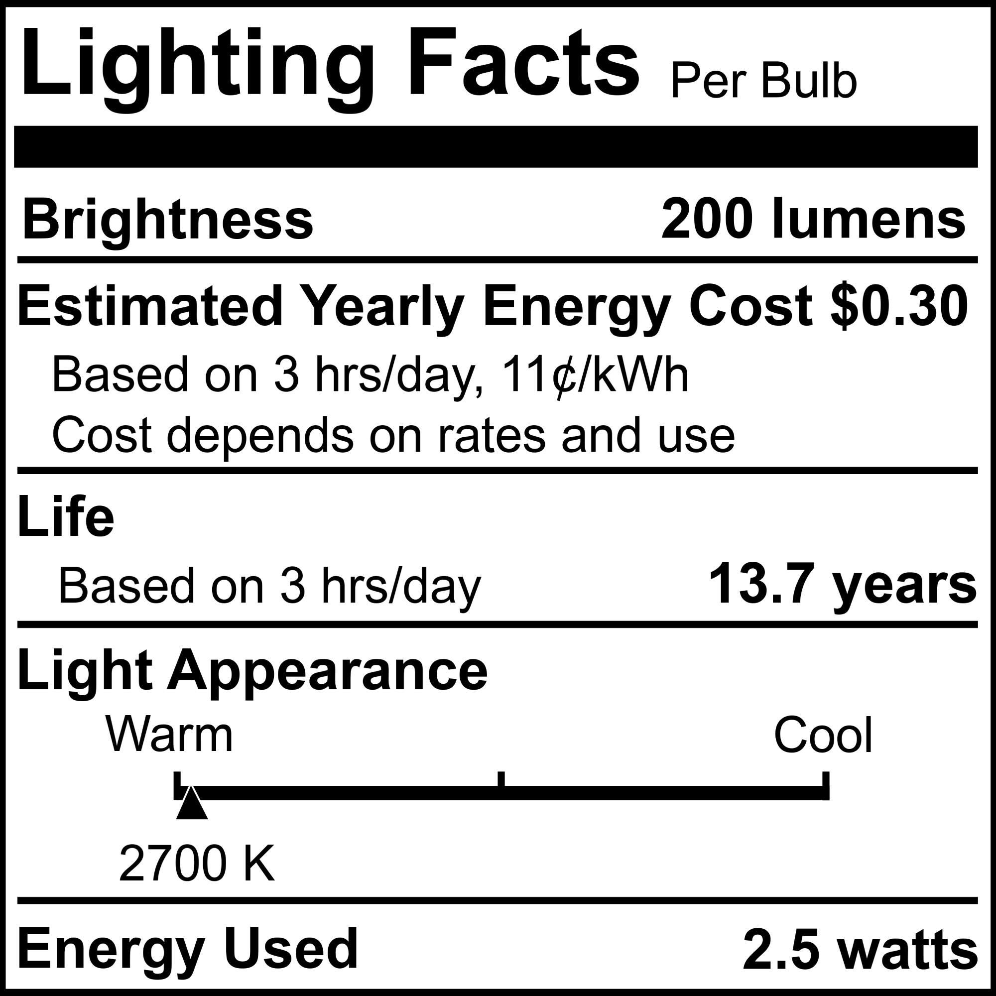 2.5 Watt 2700K G16 LED Light Bulb by Bulbrite