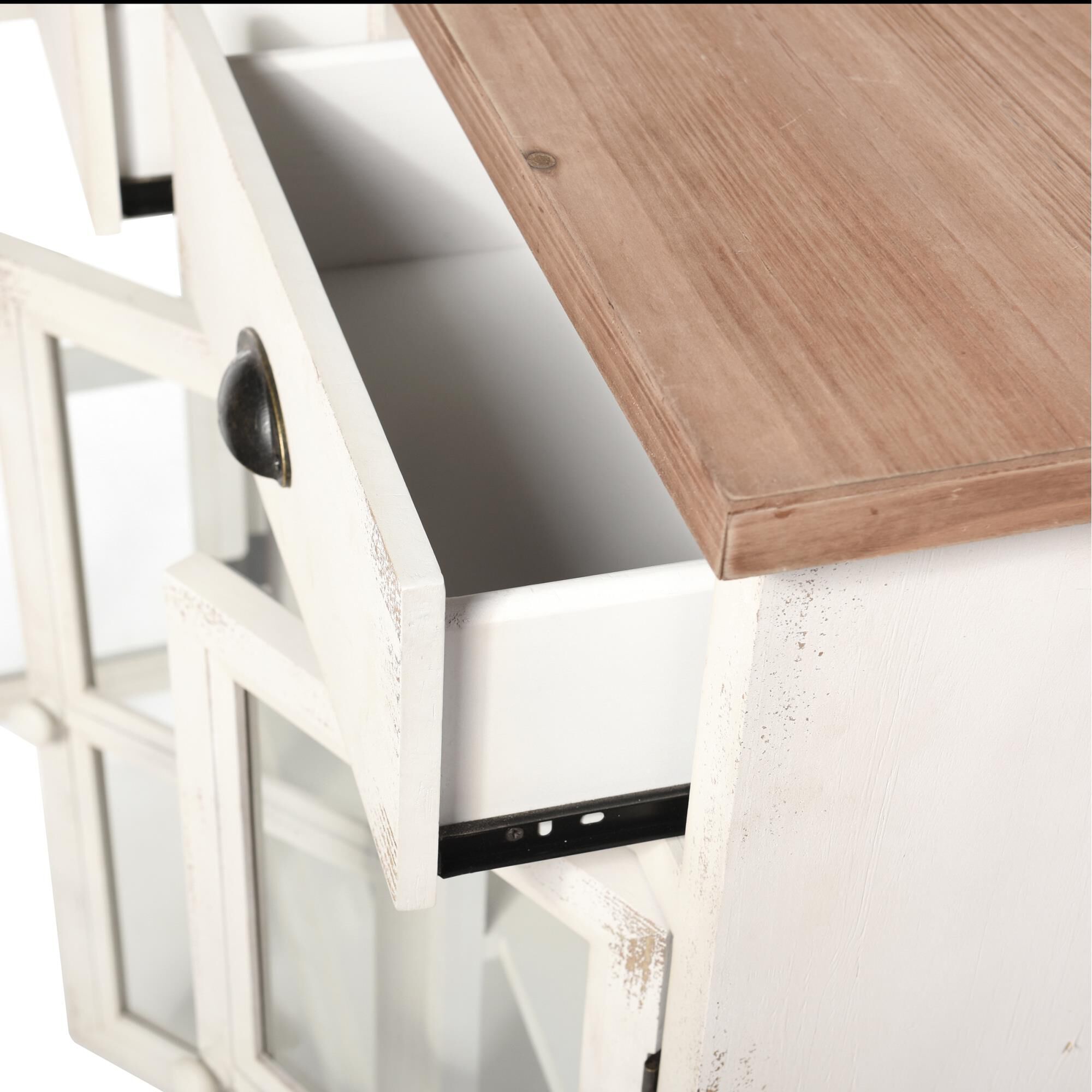 Shown in Antique White, Natural finish