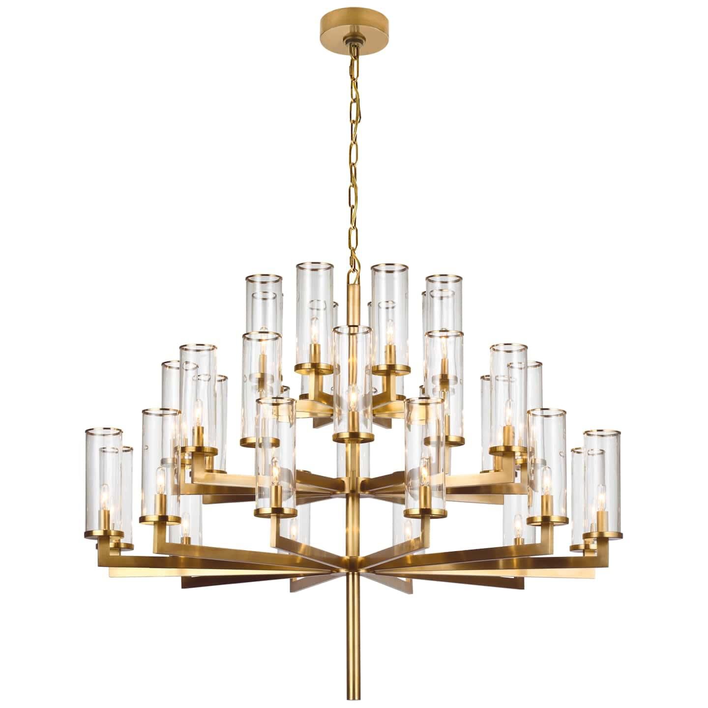 Shown in Antique-Burnished Brass finish and Clear glass