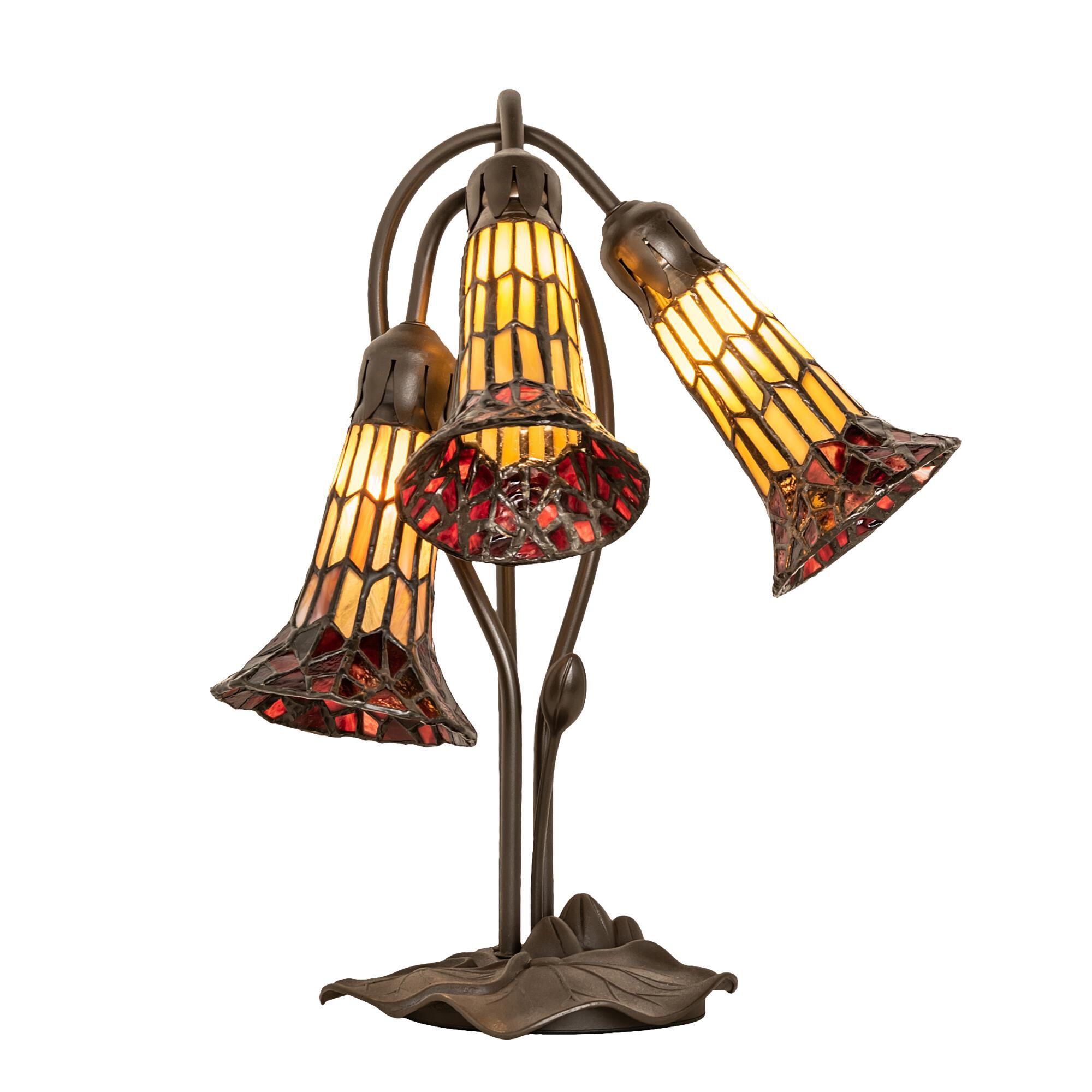 Stained Glass Pond Lily 16 Inch Accent Lamp by Meyda Lighting