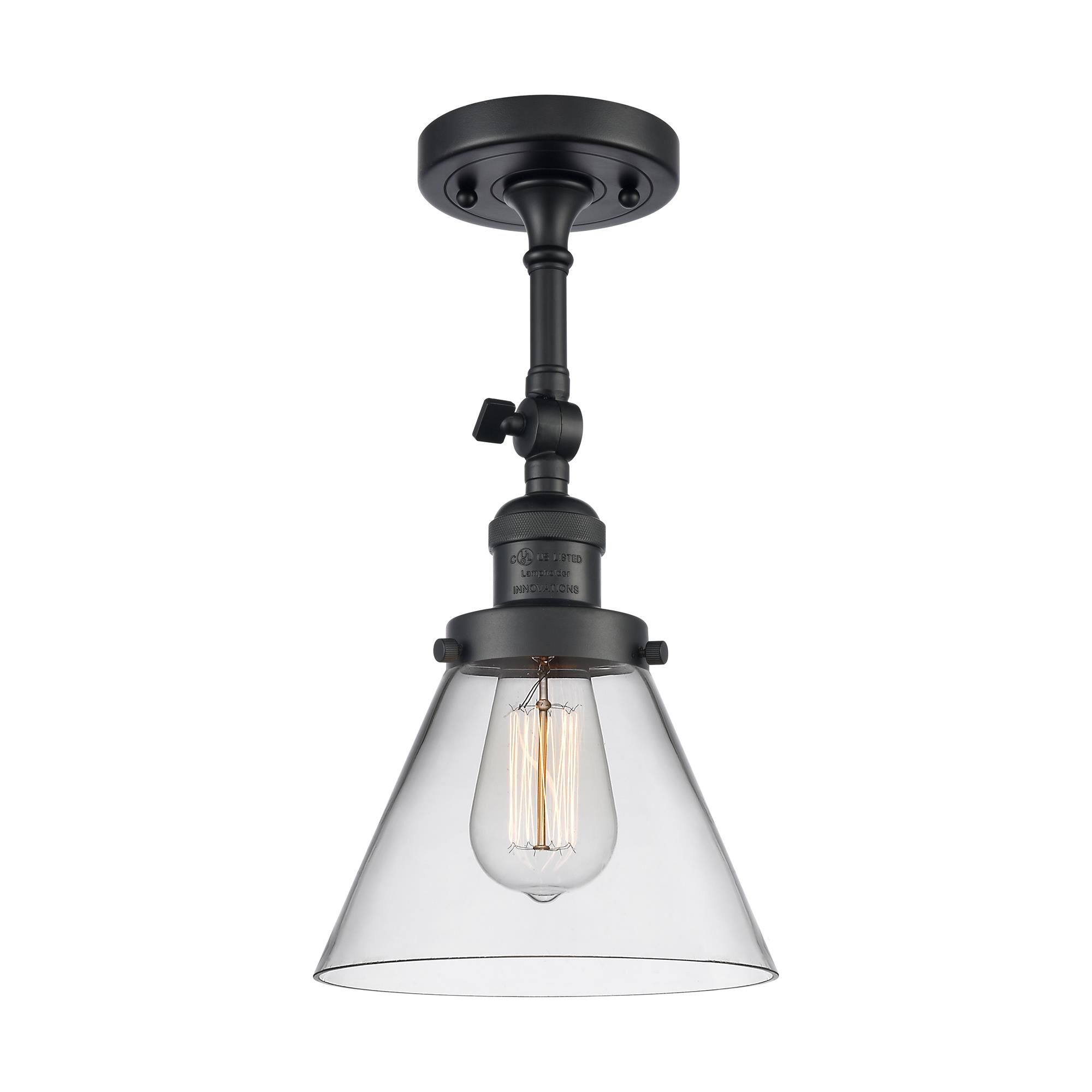 Shown in Matte Black finish and Clear glass