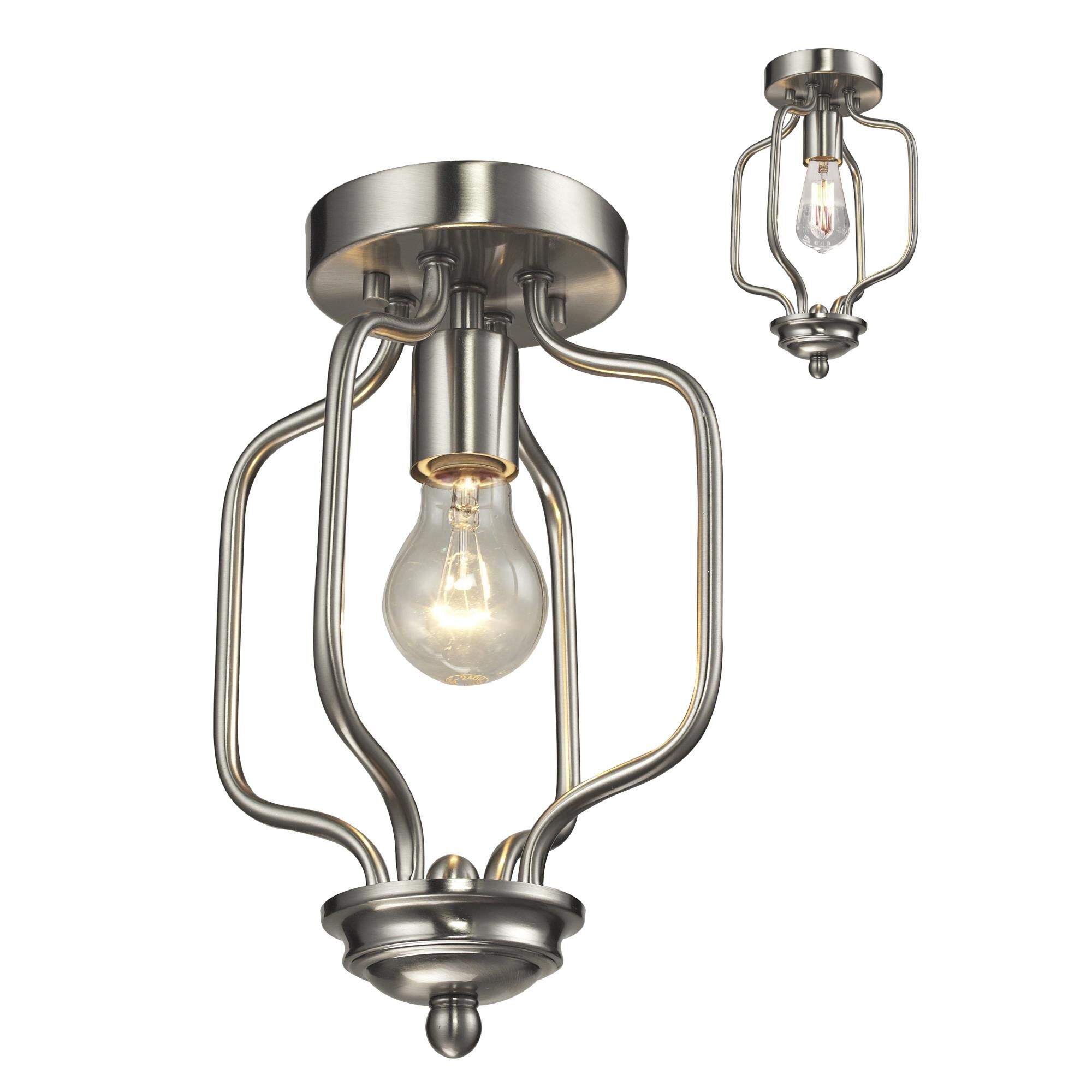 Shown in Brushed Nickel finish and --- glass and --- shade