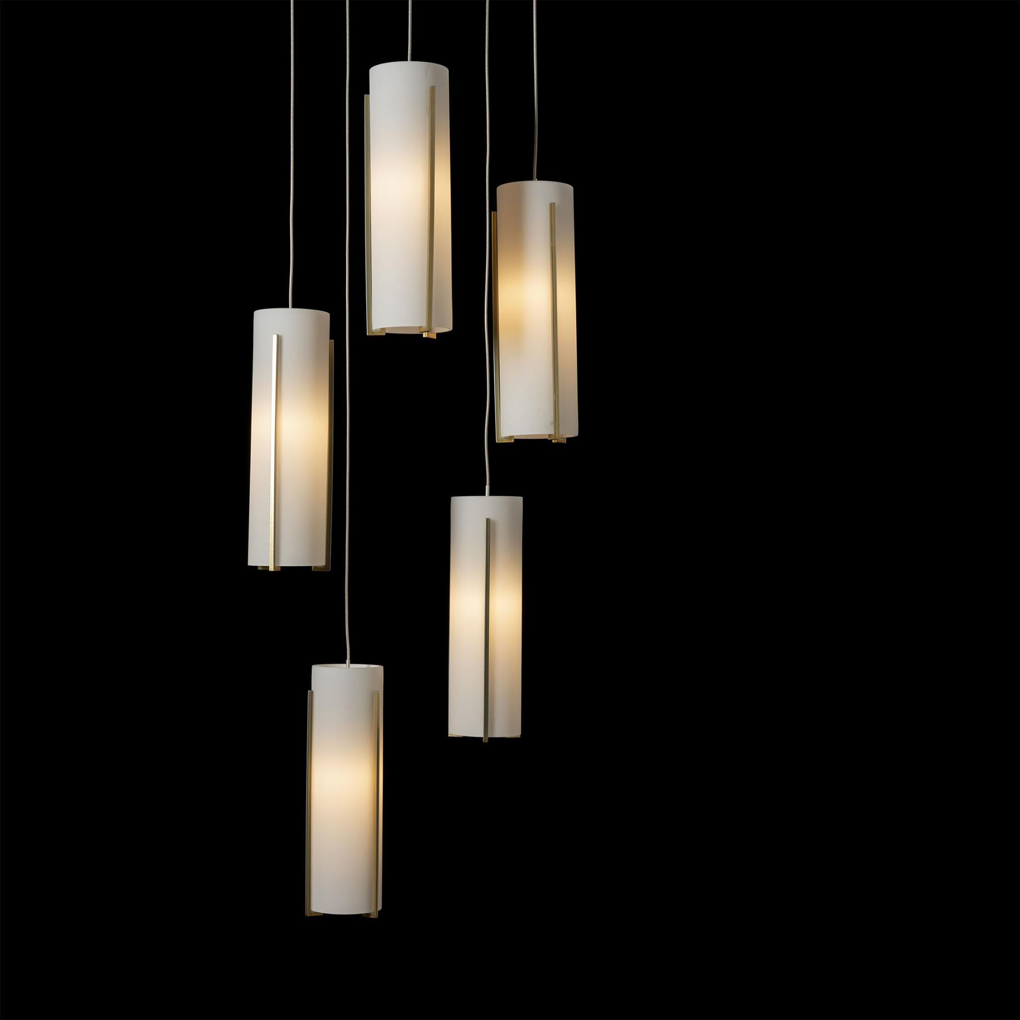 Exos Glass 14 Inch Multi Light Pendant by Hubbardton Forge