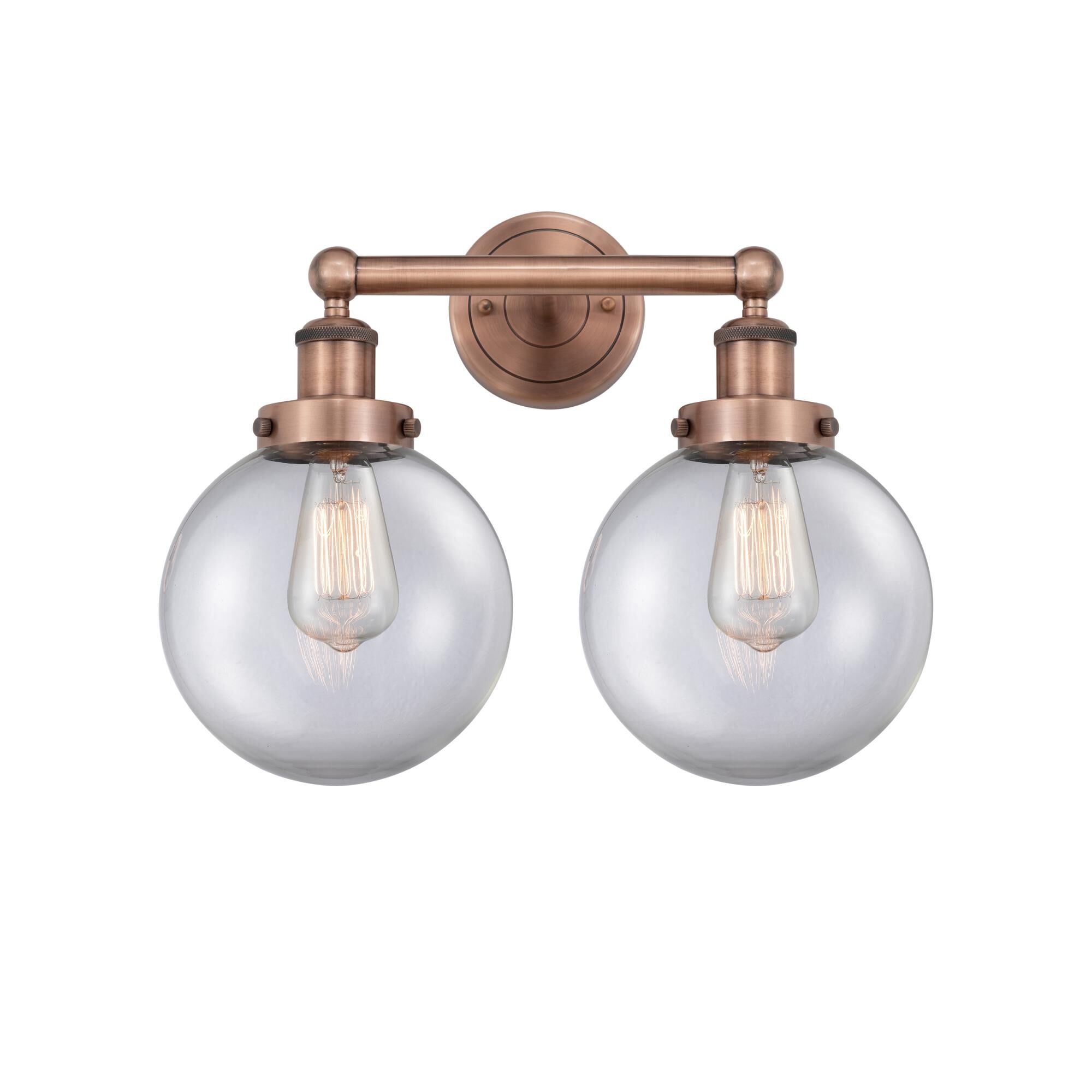 Shown in Antique Copper finish and Clear glass