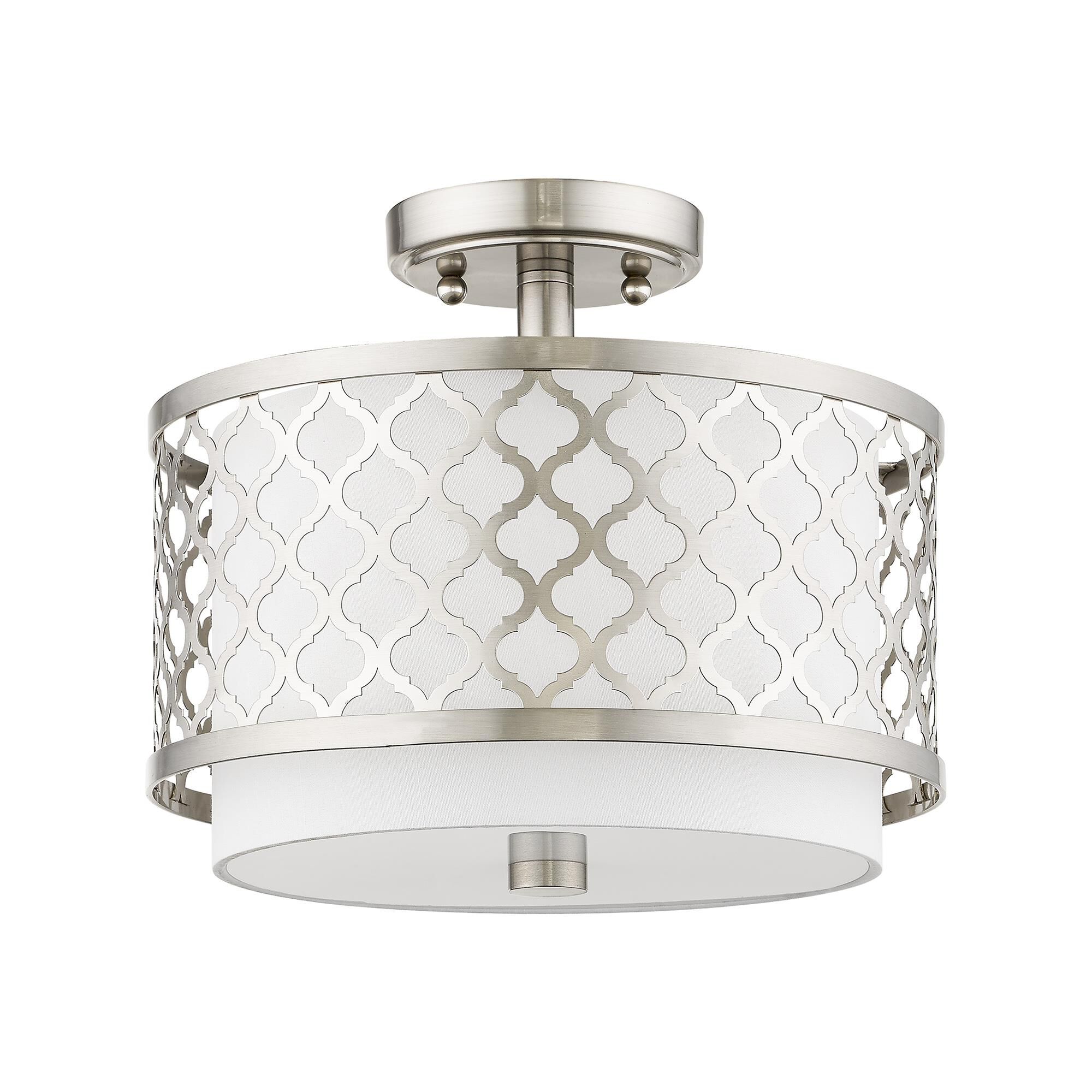 Arabesque 7 Inch 2 Light Semi Flush Mount by Livex Lighting