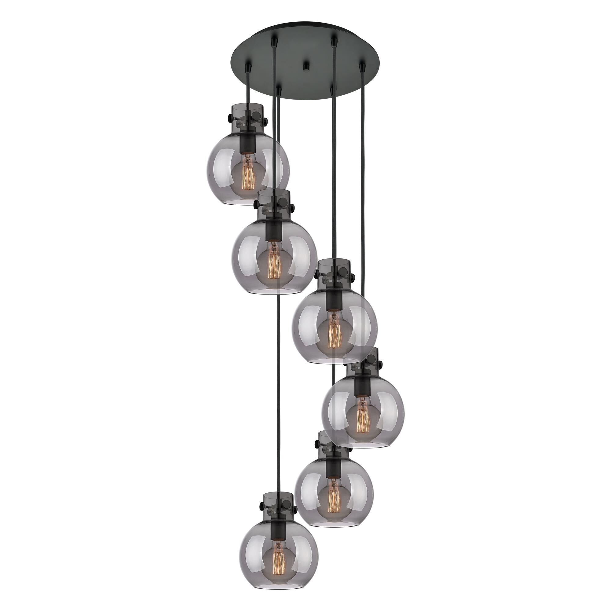 Shown in Matte Black finish and Light Smoke glass and Light Smoke Glass shade