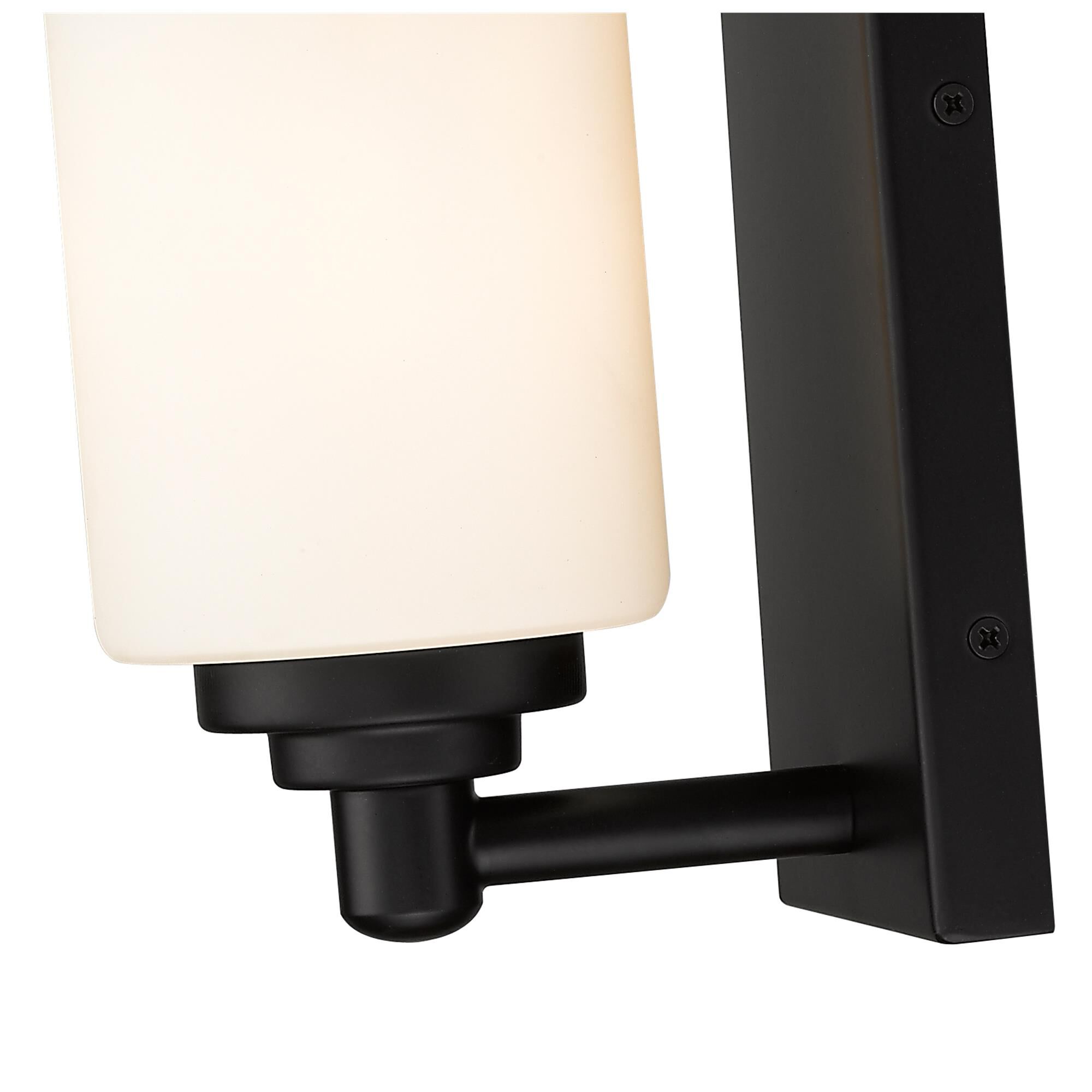 Shown in Matte Black finish and Glass shade