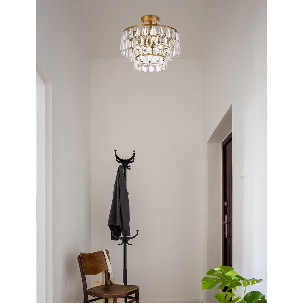 Mila 14 Inch 3 Light Flush Mount by Elegant Lighting