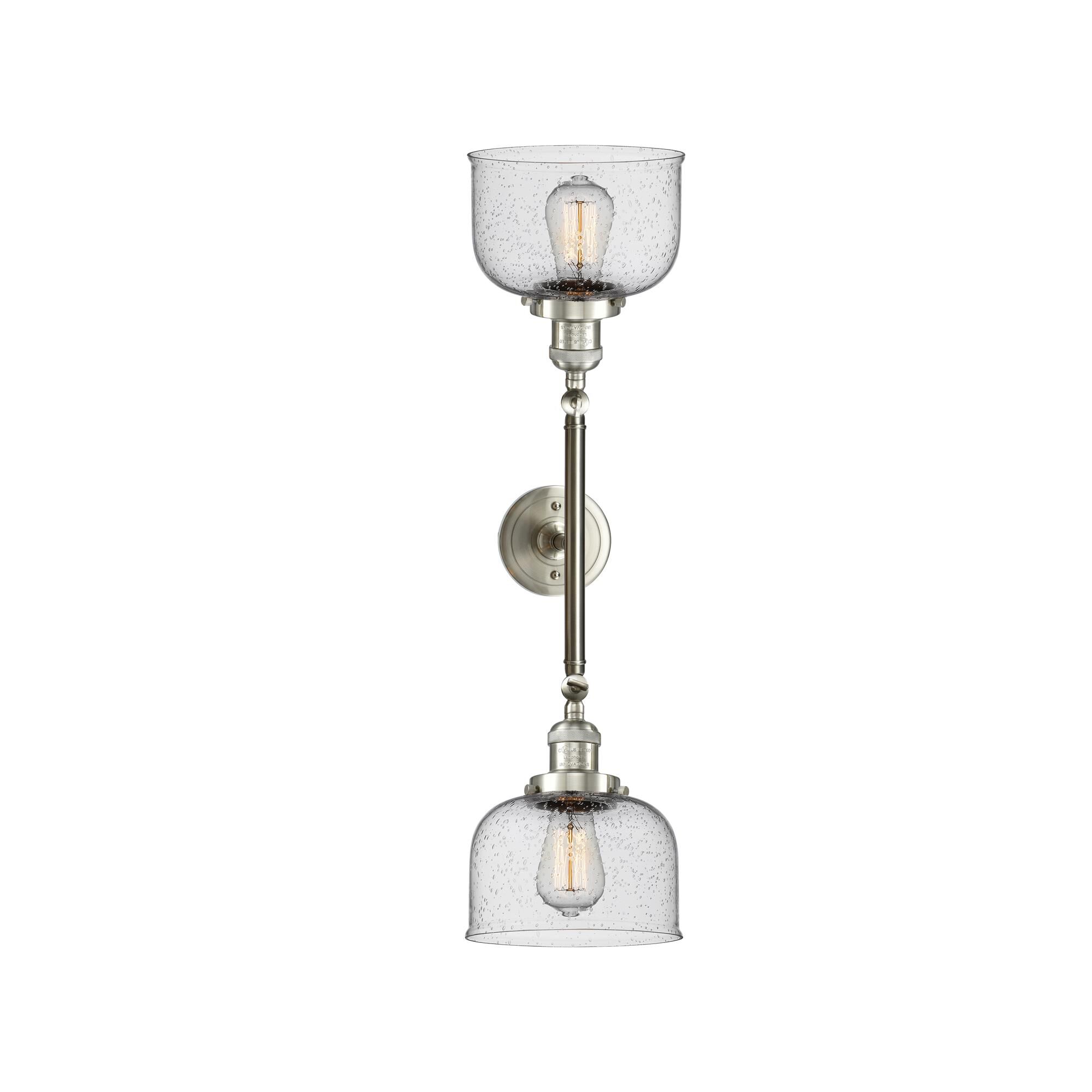 Shown in Brushed Satin Nickel finish and Seedy glass
