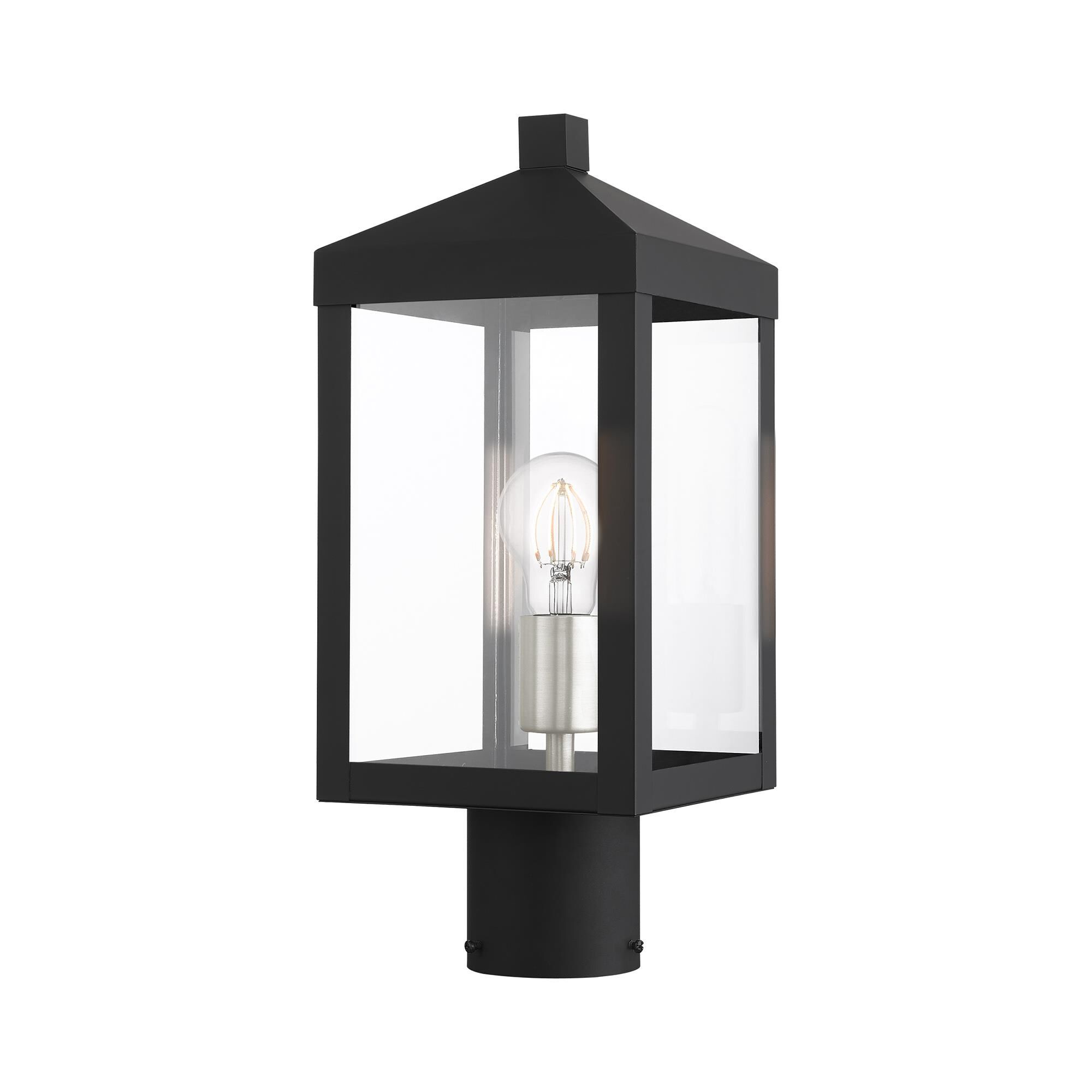Shown in Black With Brushed Nickel Cluster finish and Clear glass and Clear Glass shade
