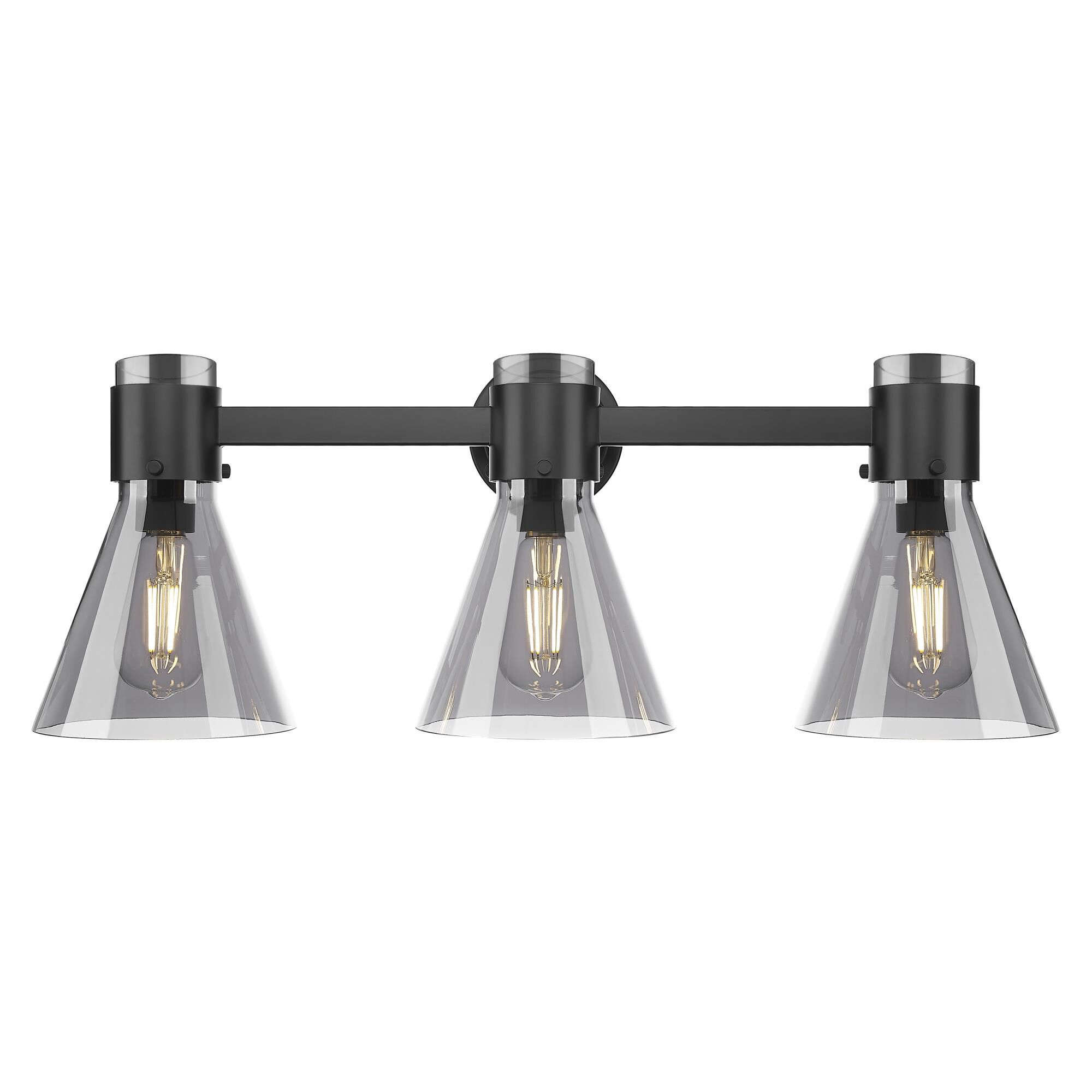 Shown in Matte Black finish and Light Smoke glass