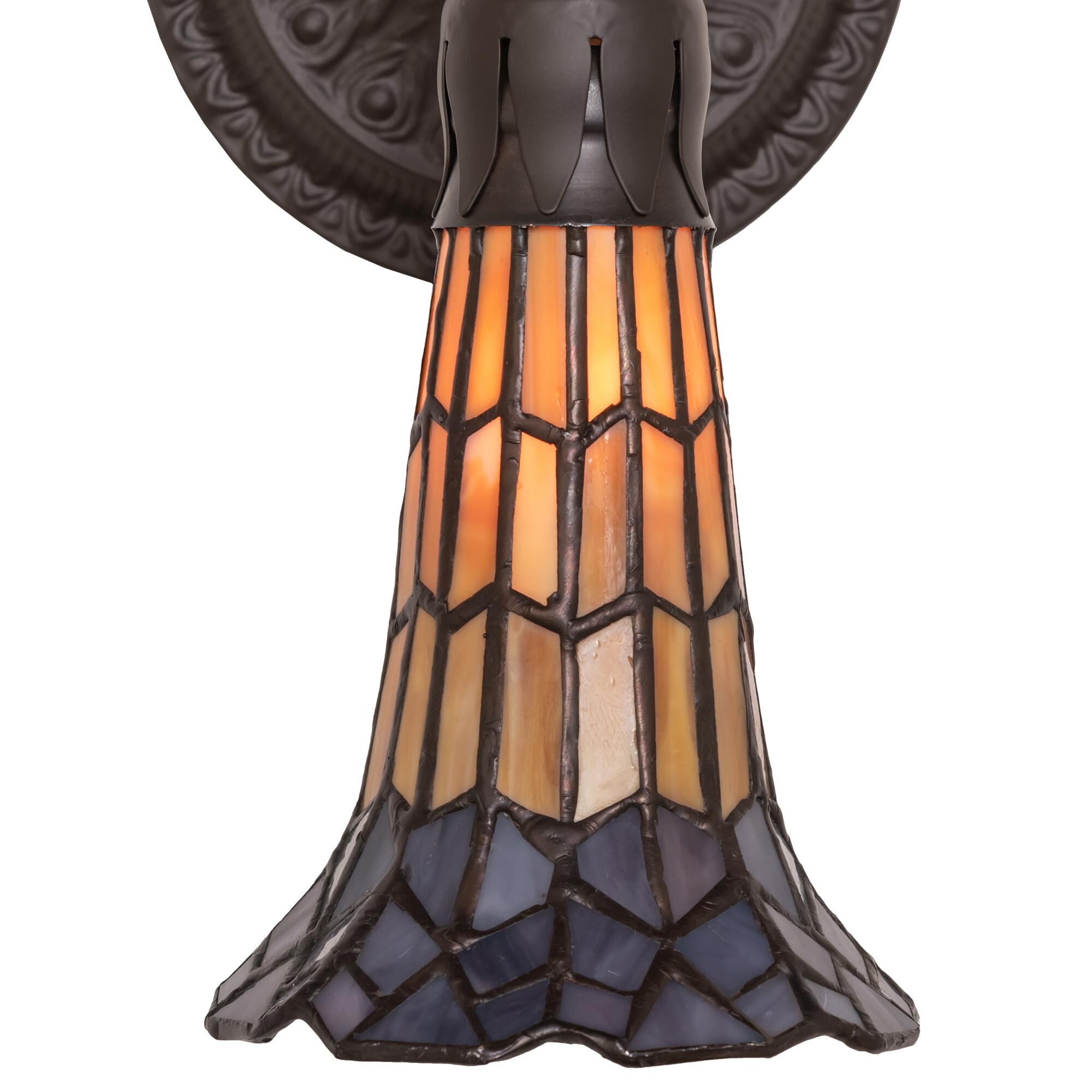 Shown in Oil Rubbed Bronze finish and Amber /Acrylic;Violet glass