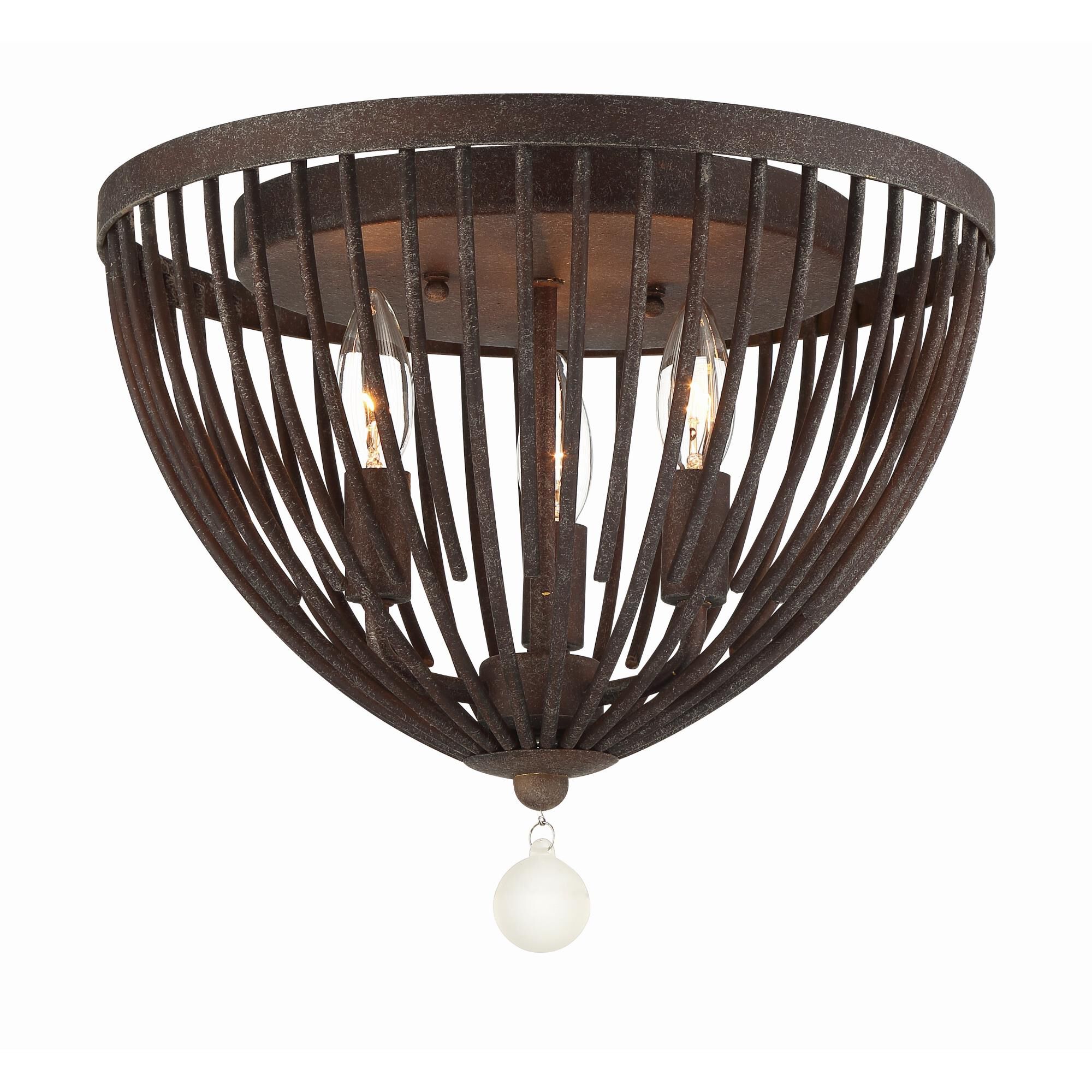 Duval 14 Inch 3 Light Semi Flush Mount by Crystorama