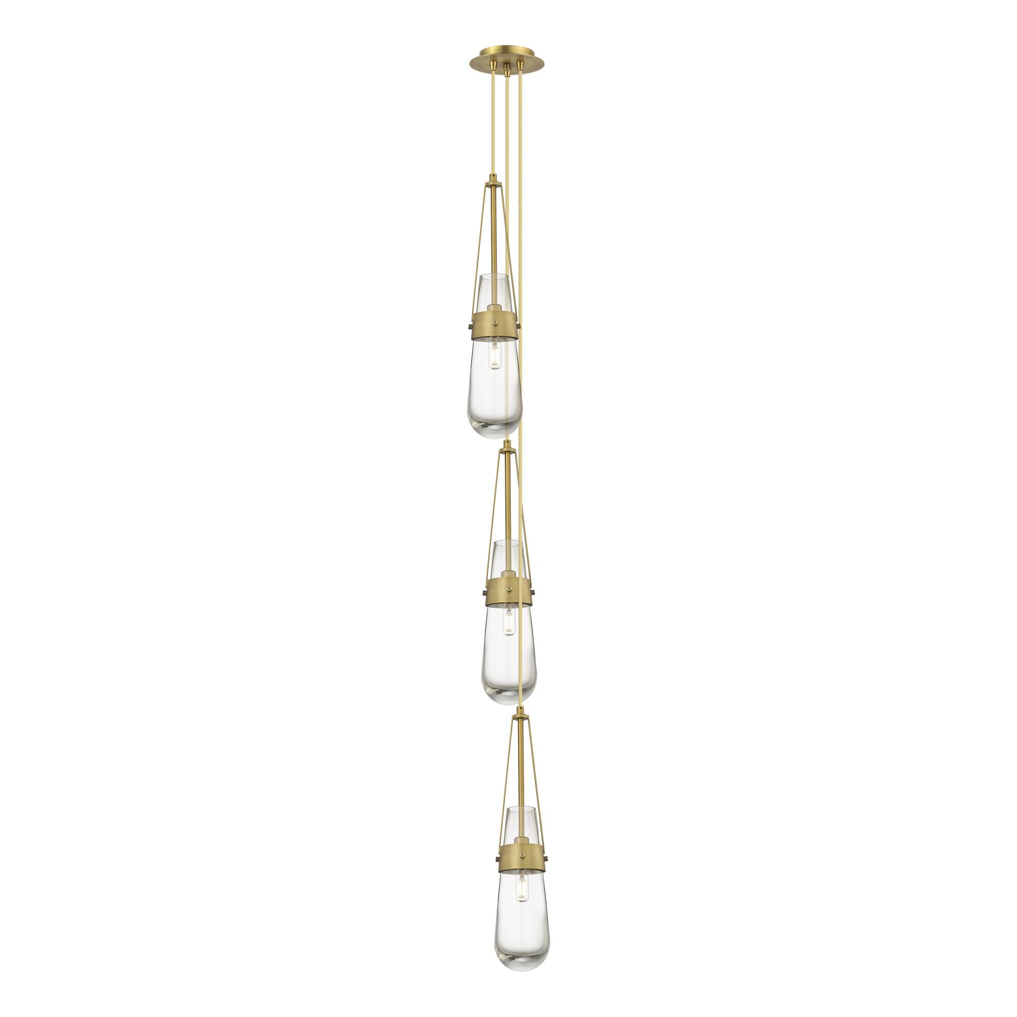 Shown in Brushed Brass finish and Clear glass and Clear Glass shade