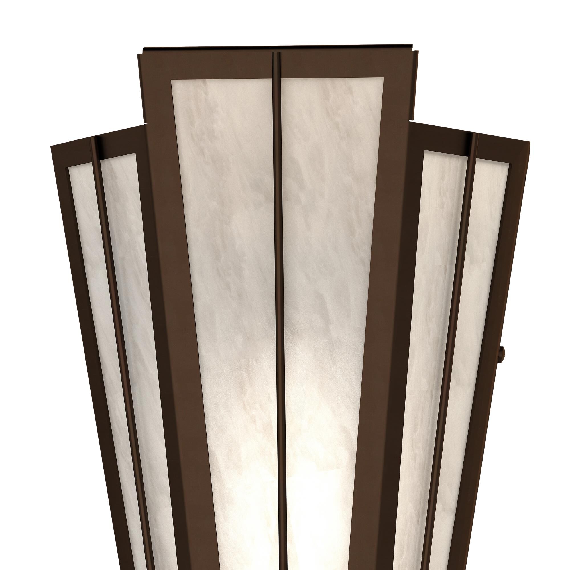 Shown in Timeless Bronze finish and White glass