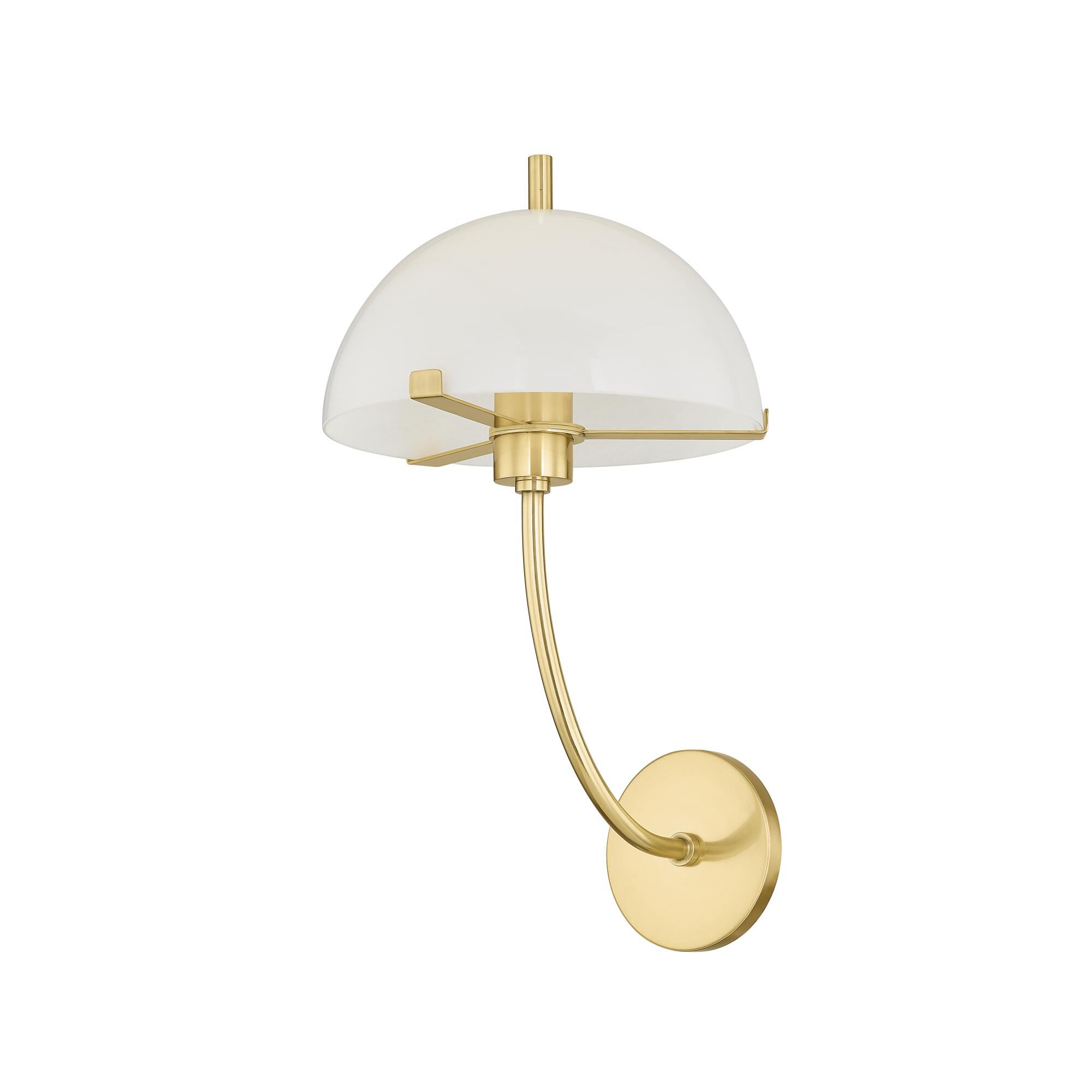 Shown in Aged Brass finish and Cloud glass