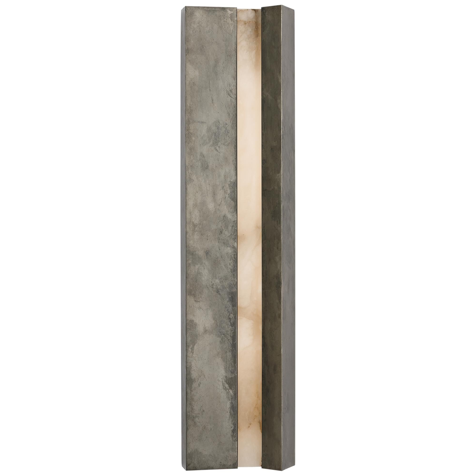 Shown in Mottled Pewter finish and Alabaster shade