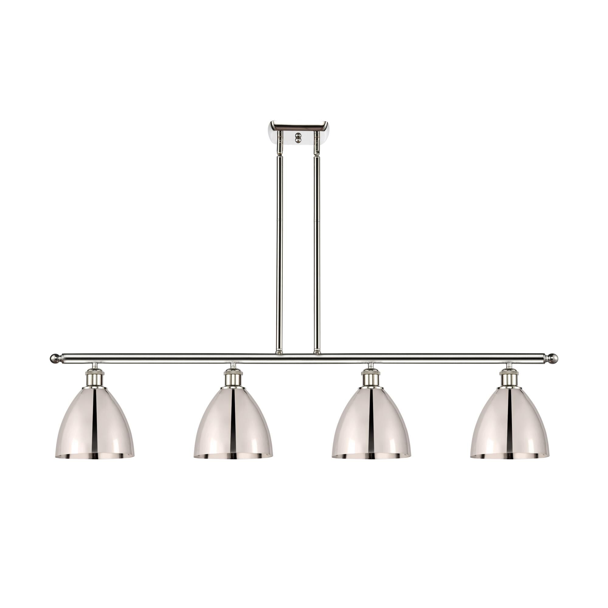 Shown in Polished Nickel finish and Polished Nickel Ballston Dome shade
