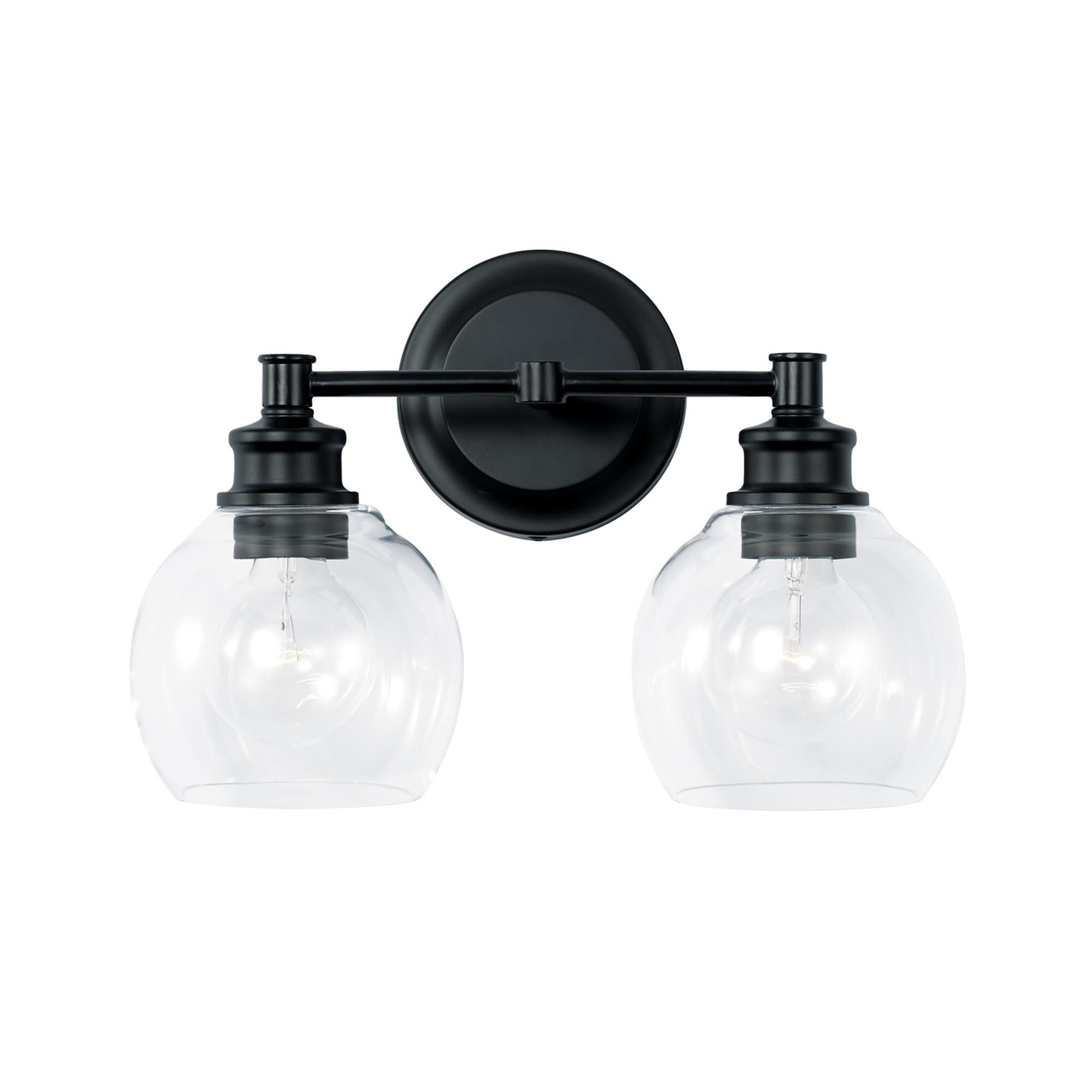 Shown in Matte Black finish and Clear glass