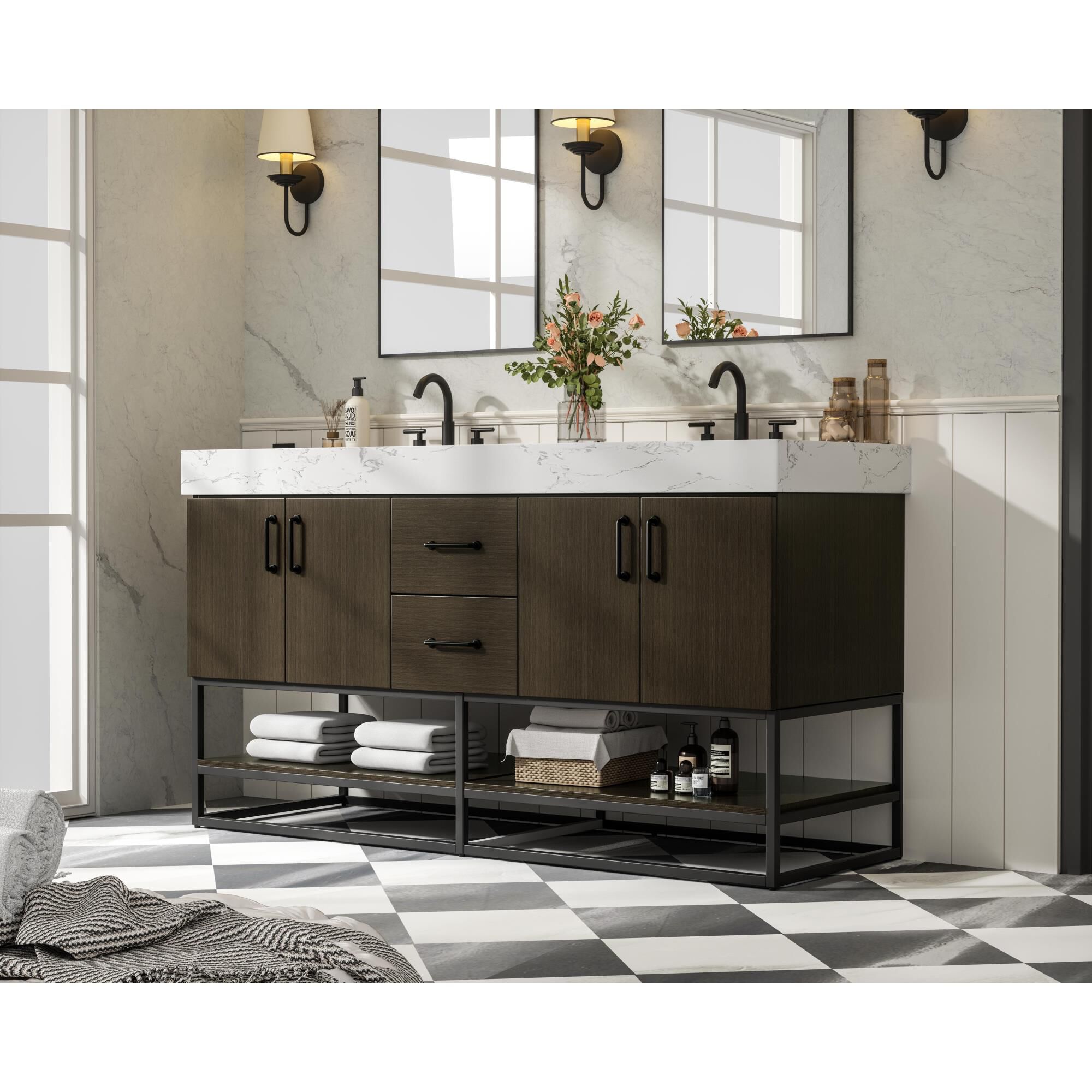 Caroline 60 Inch Bath Vanity by Elegant Dcor