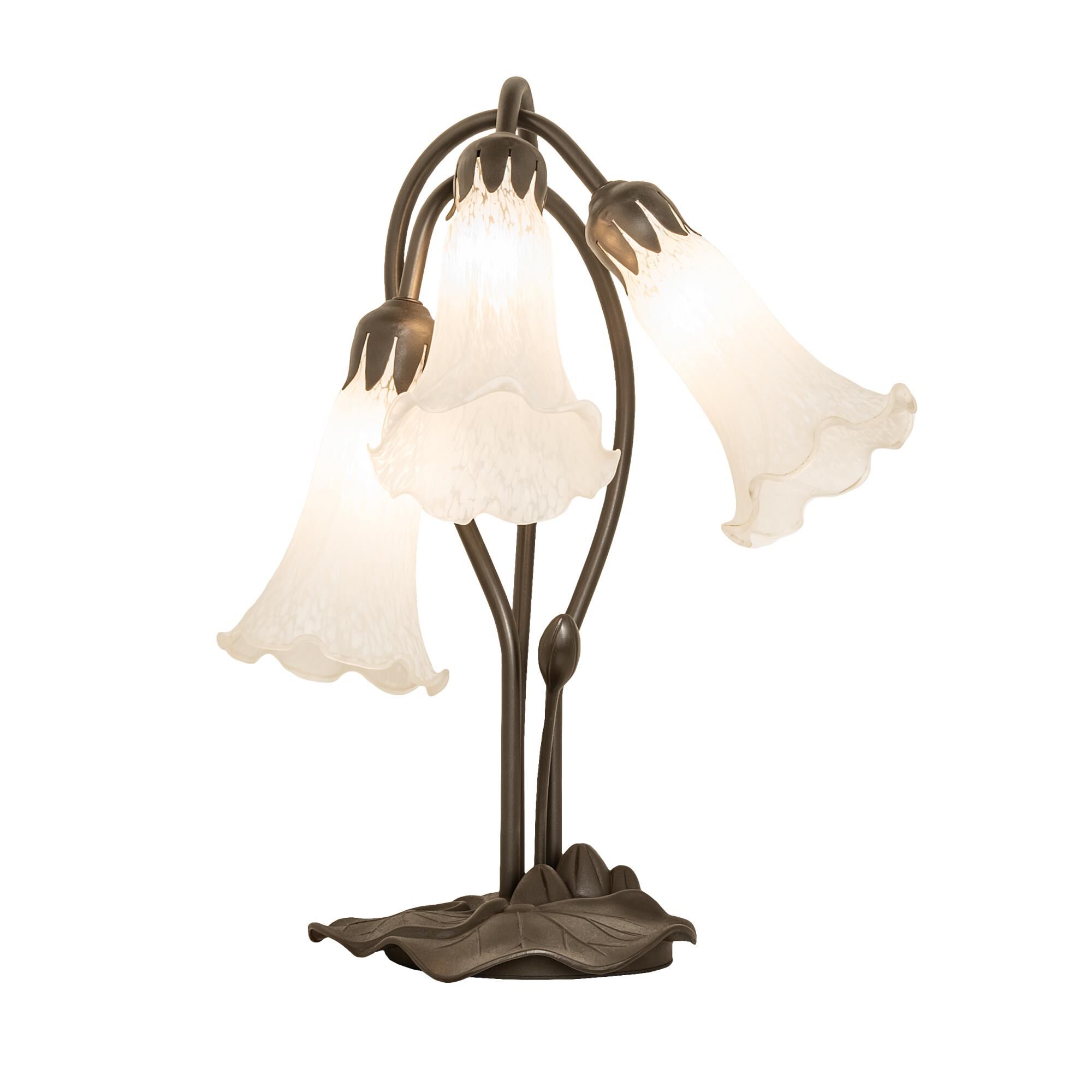 Shown in Mahogany Bronze finish and White glass