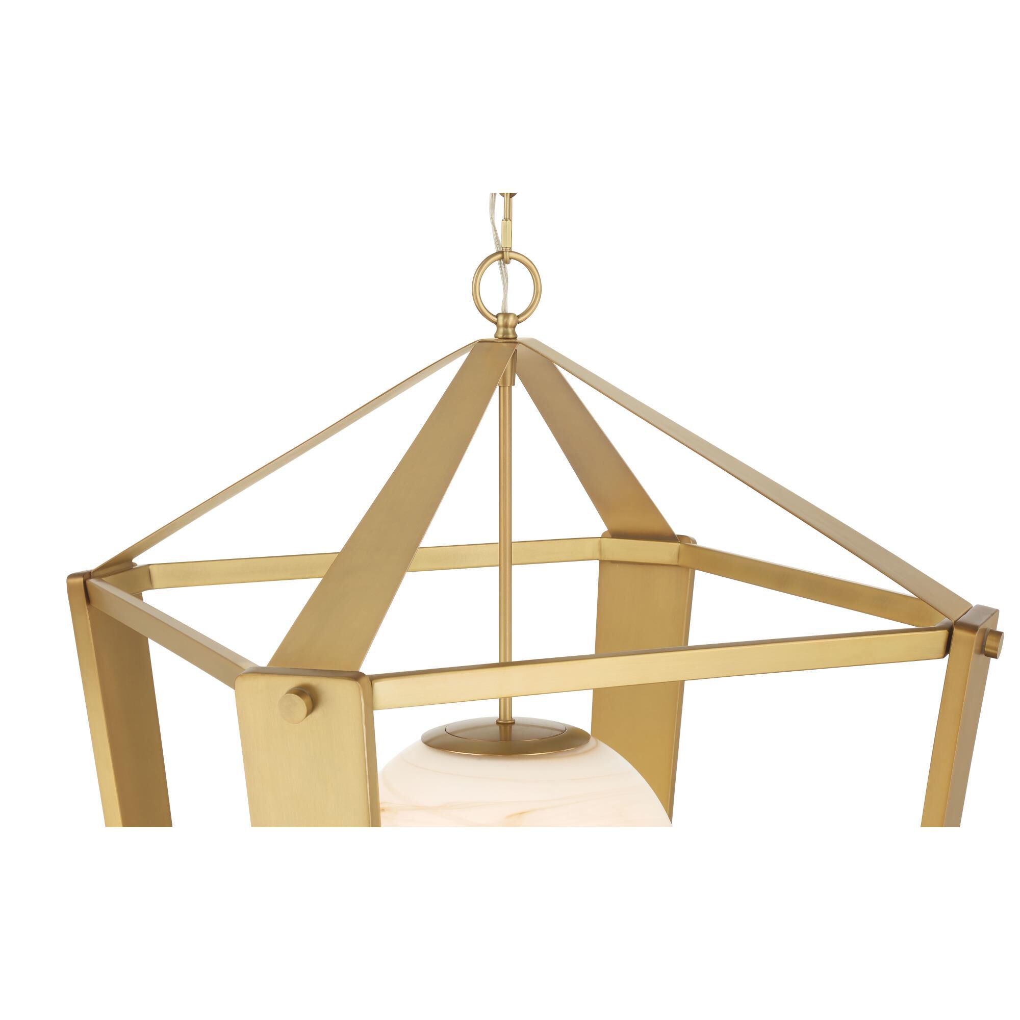 Shown in Legacy Brass finish and Amber Swirl glass and Etched Opal Glass shade