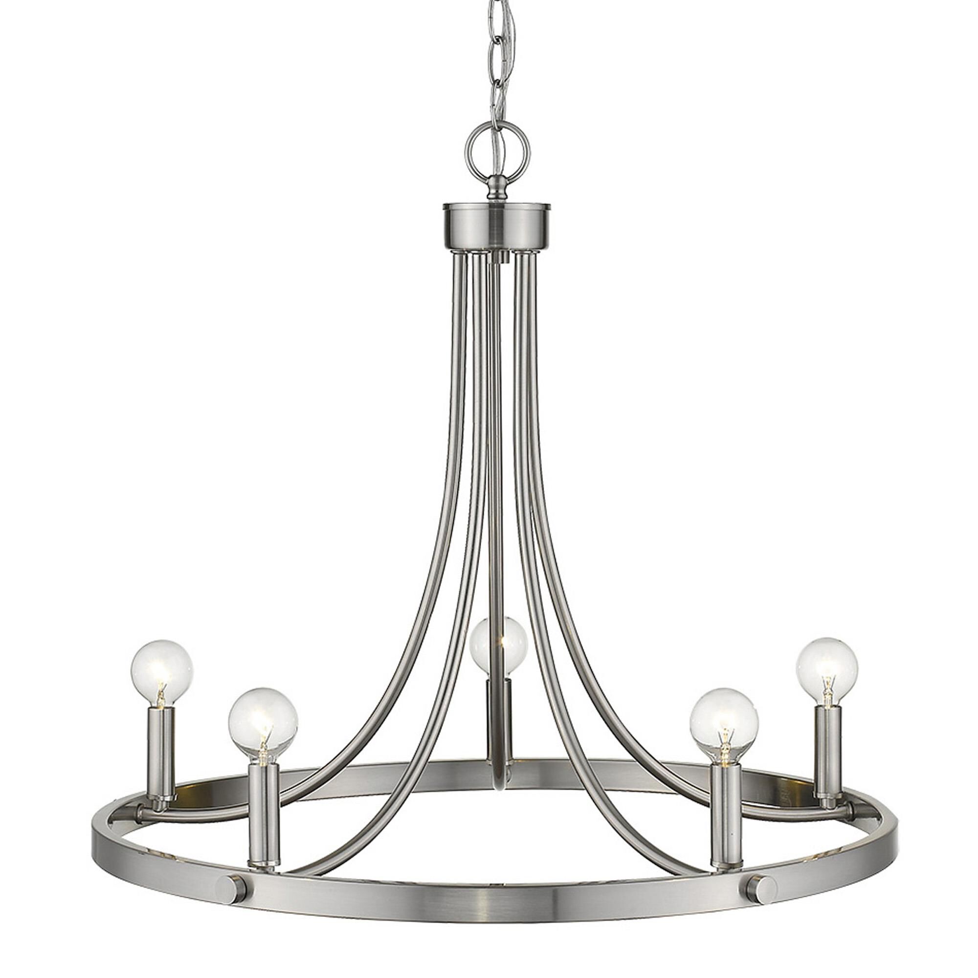 Shown in Satin Nickel finish and -- glass and -- shade