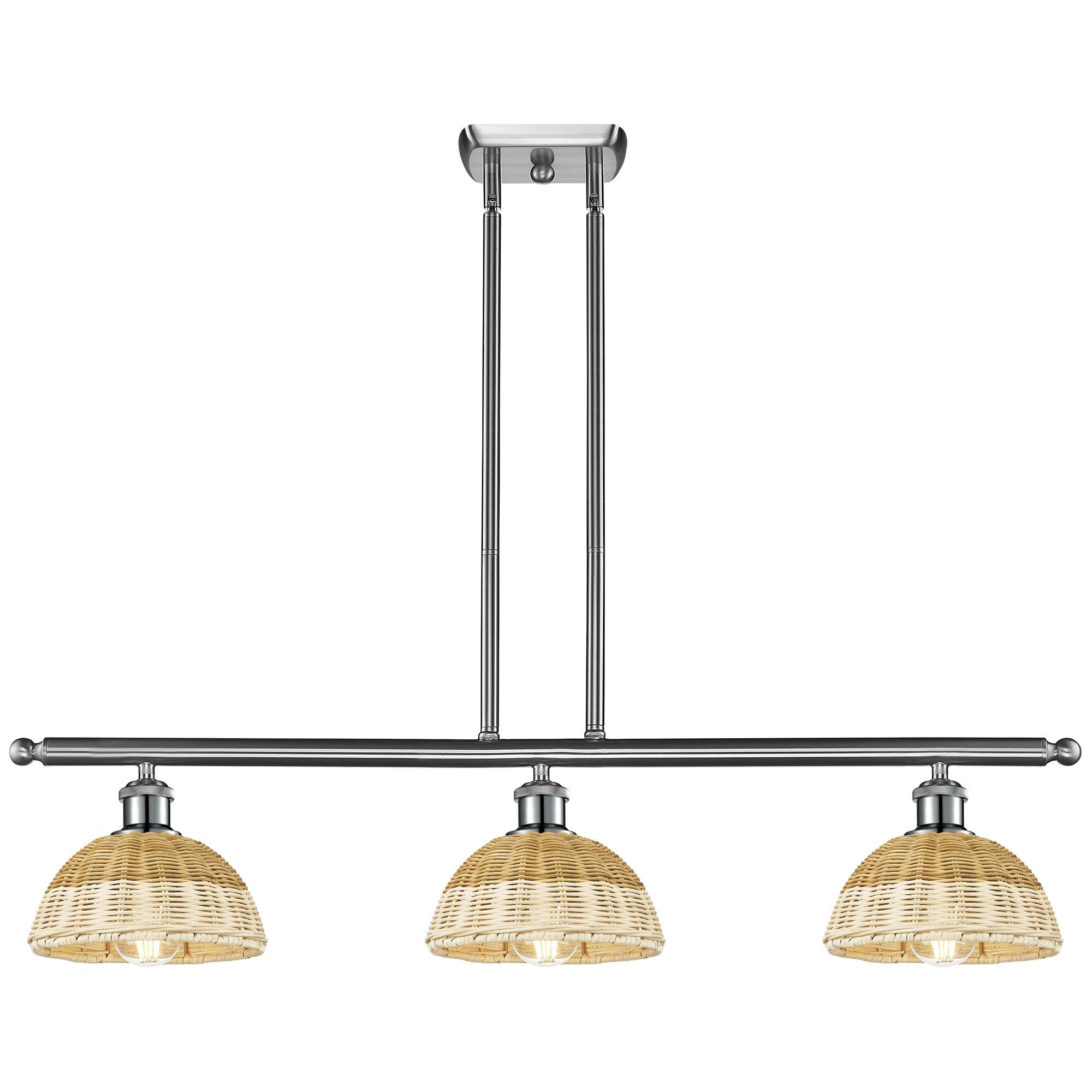 Shown in Brushed Satin Nickel finish and Natural shade