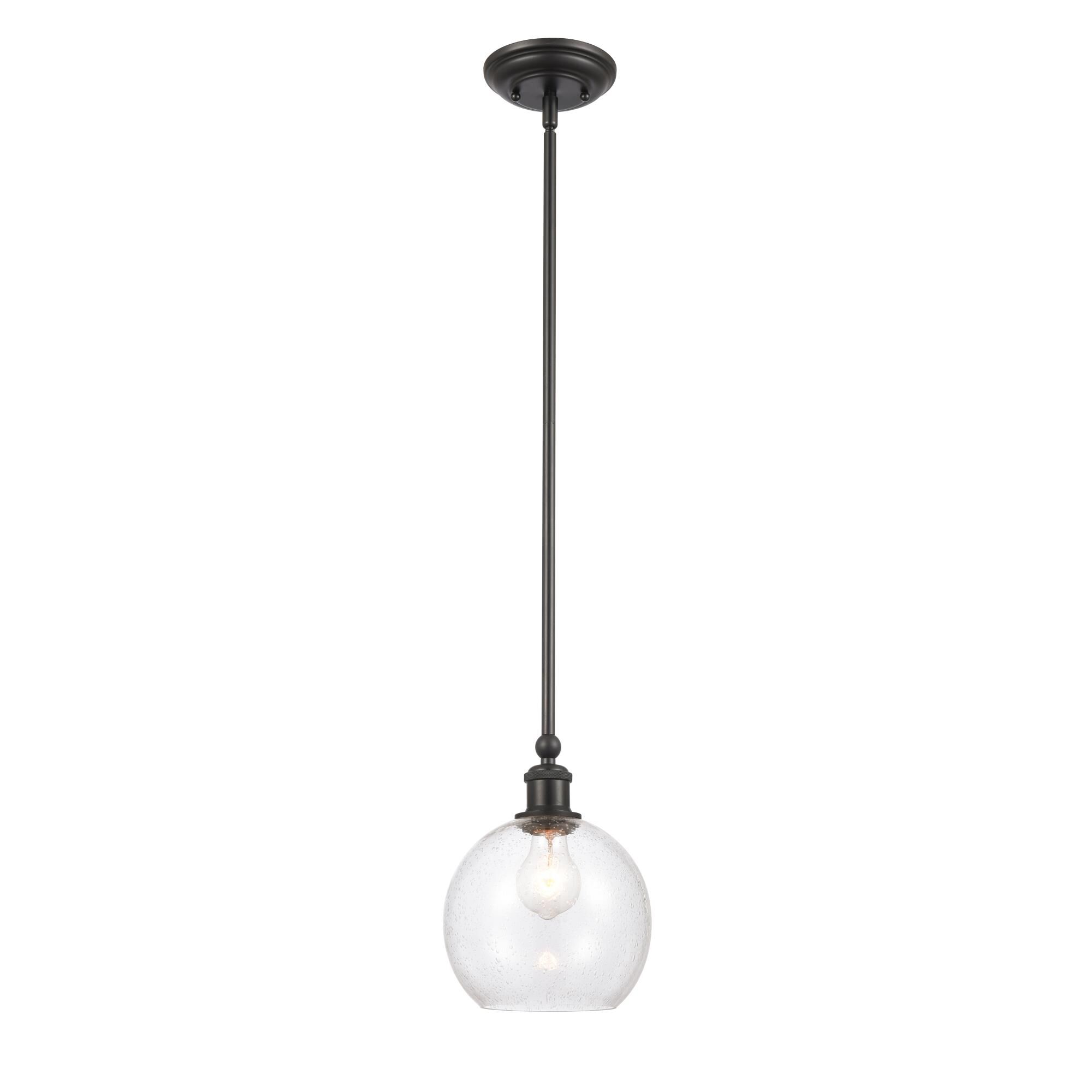 Shown in Matte Black, Seedy finish and Seedy glass and Seedy Glass shade