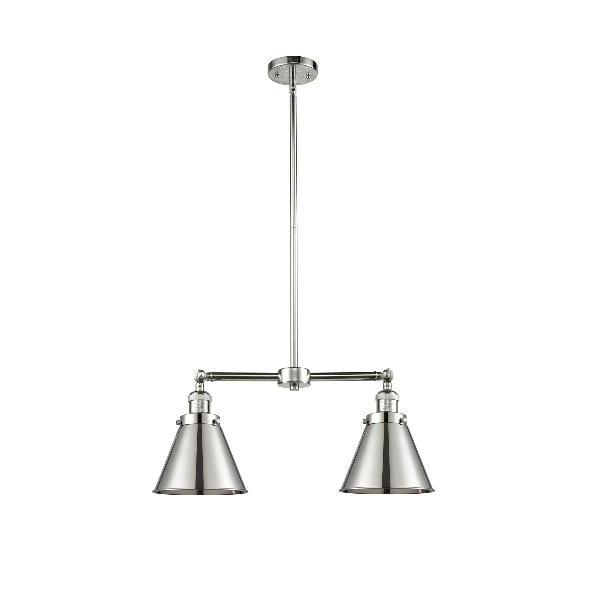 Shown in Polished Nickel finish and Metal - Polished Nickel - Cone shade
