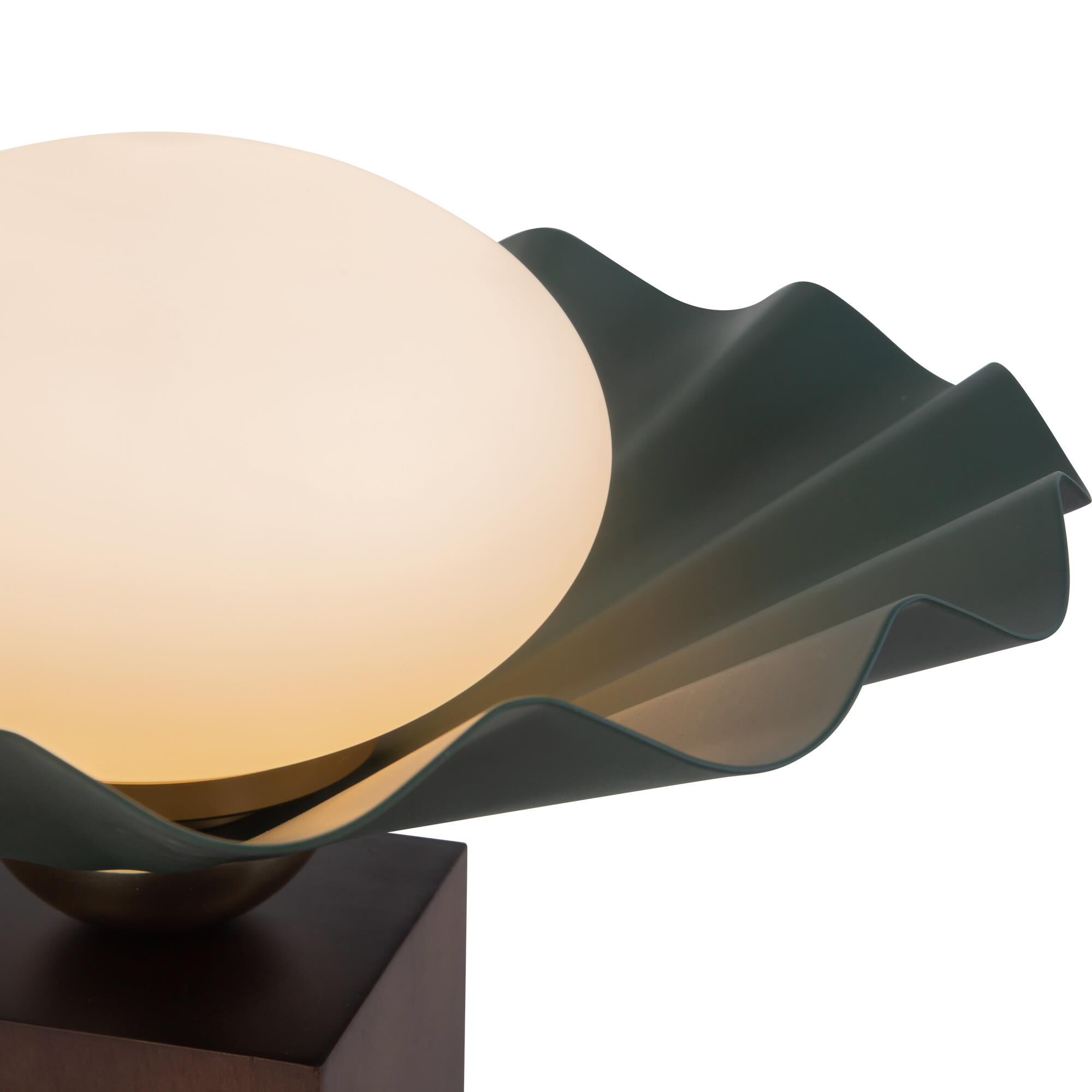 Shown in Pine Green finish and Matte Opal glass