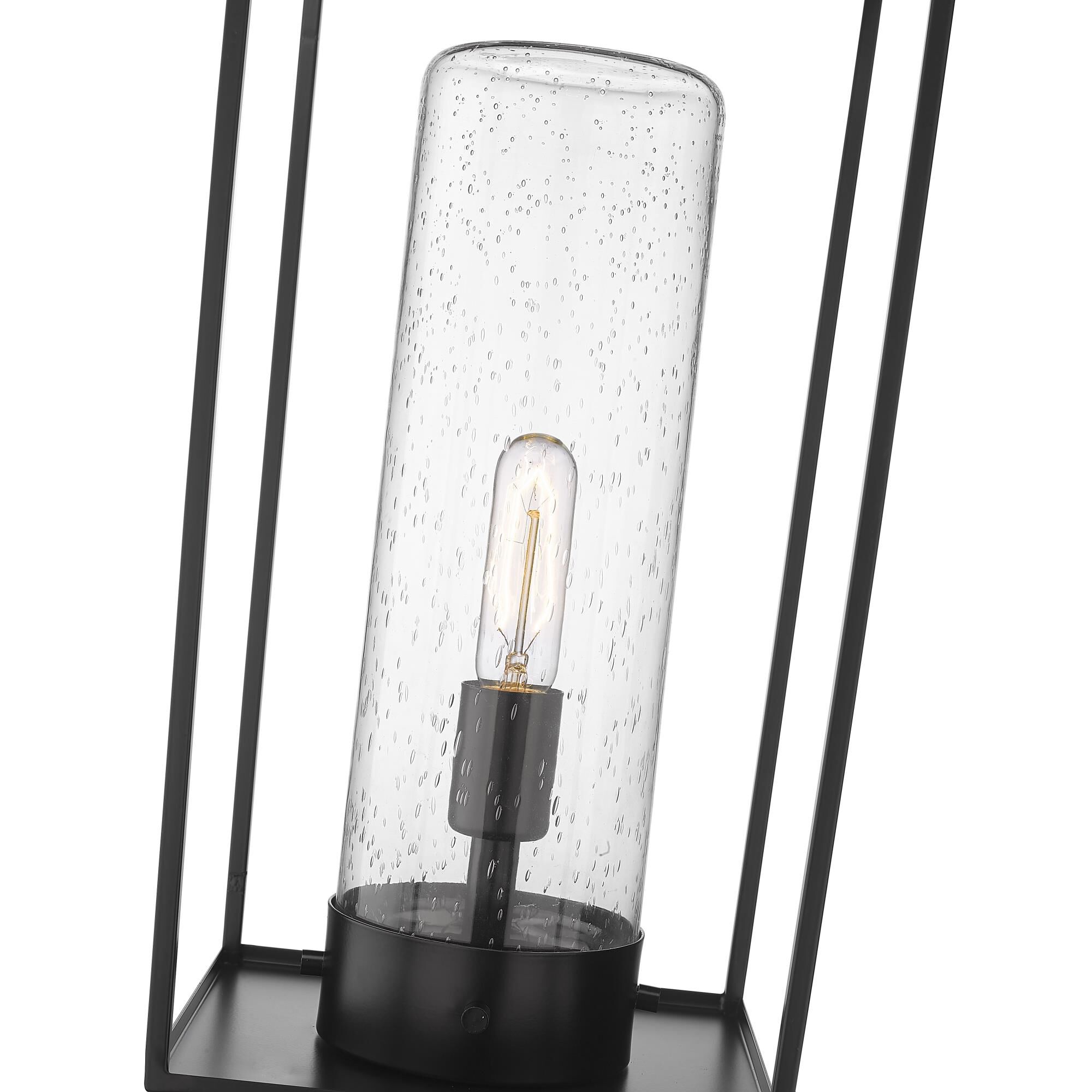 Shown in Black finish and Glass shade