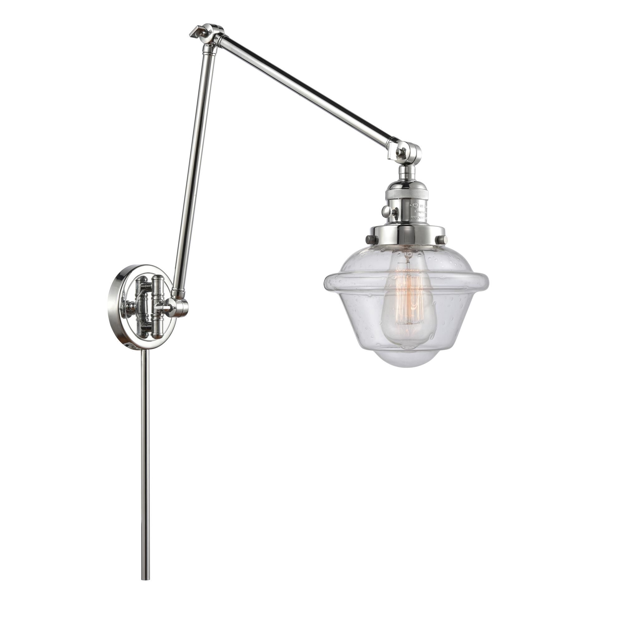 Shown in Polished Chrome finish and Seedy Small Oxford glass