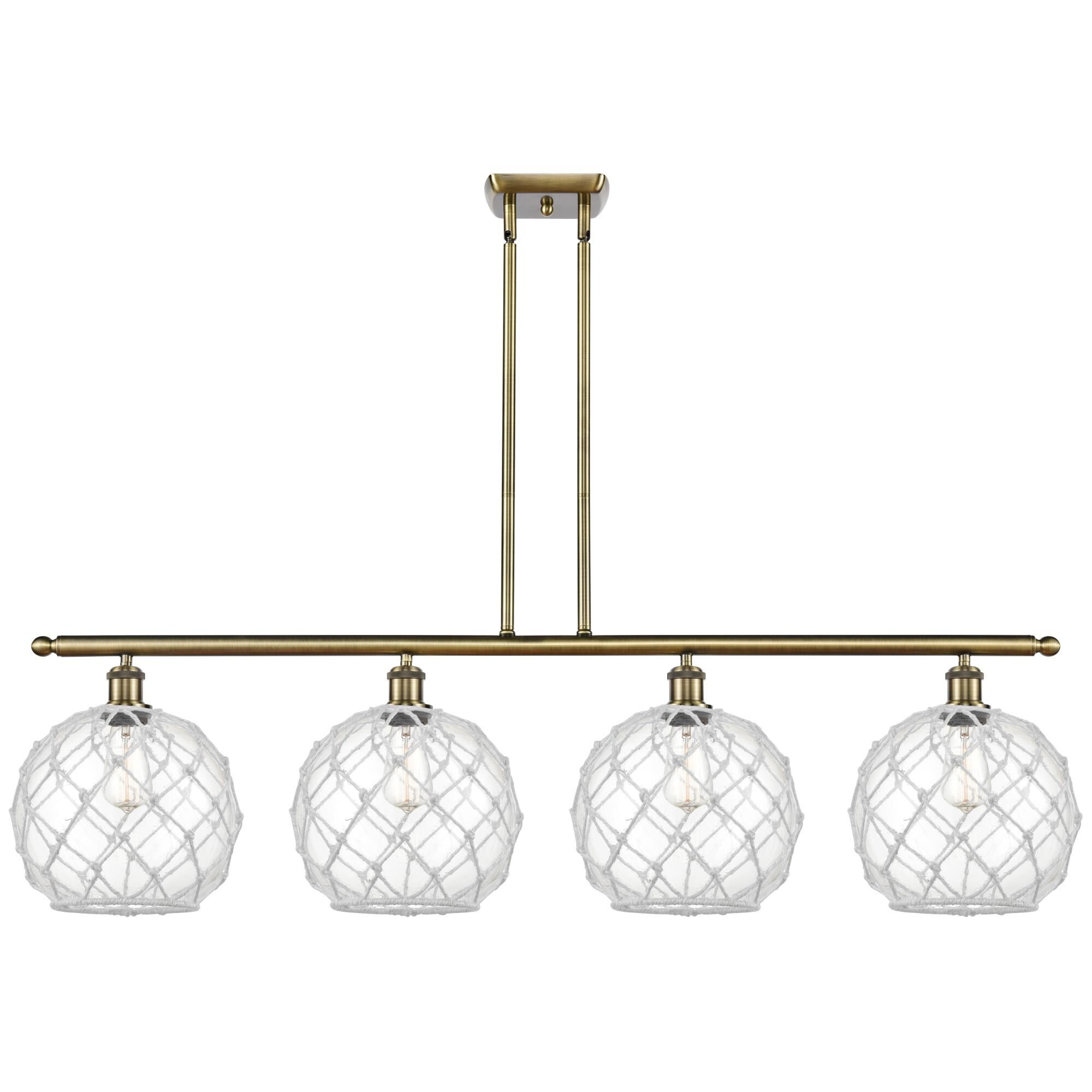Bruno Marashlian Large Farmhouse Rope 48 Inch Linear Suspension Light by Innovations Lighting